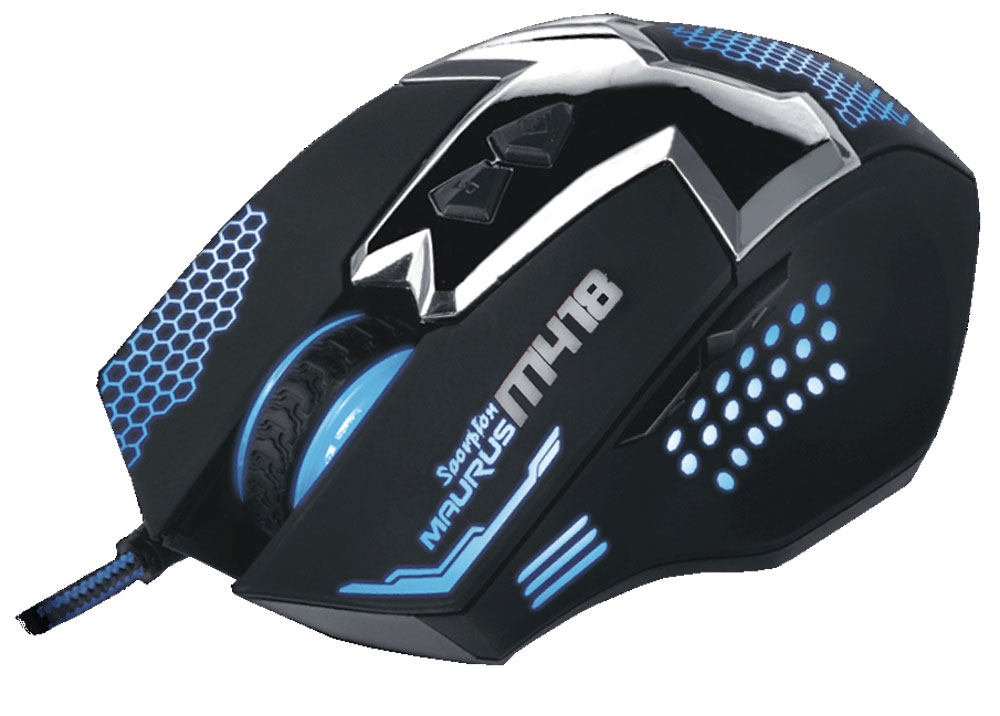 Marvo M418 мышь игроваяM418 Marvo M418 мышь игроваяM418Игровая проводная оптическая мышь Marvo M418. Манипулятор удобно лежит в руке. Качественный оптический сенсор мыши Marvo M418 имеет четыре настройки разрешения 800/1200/1600/2400 dpi с возможностью изменения на лету. Девайс оснащен 6 кнопками способными выдержать до 3 миллионов нажатий и семицветной подсветкой.