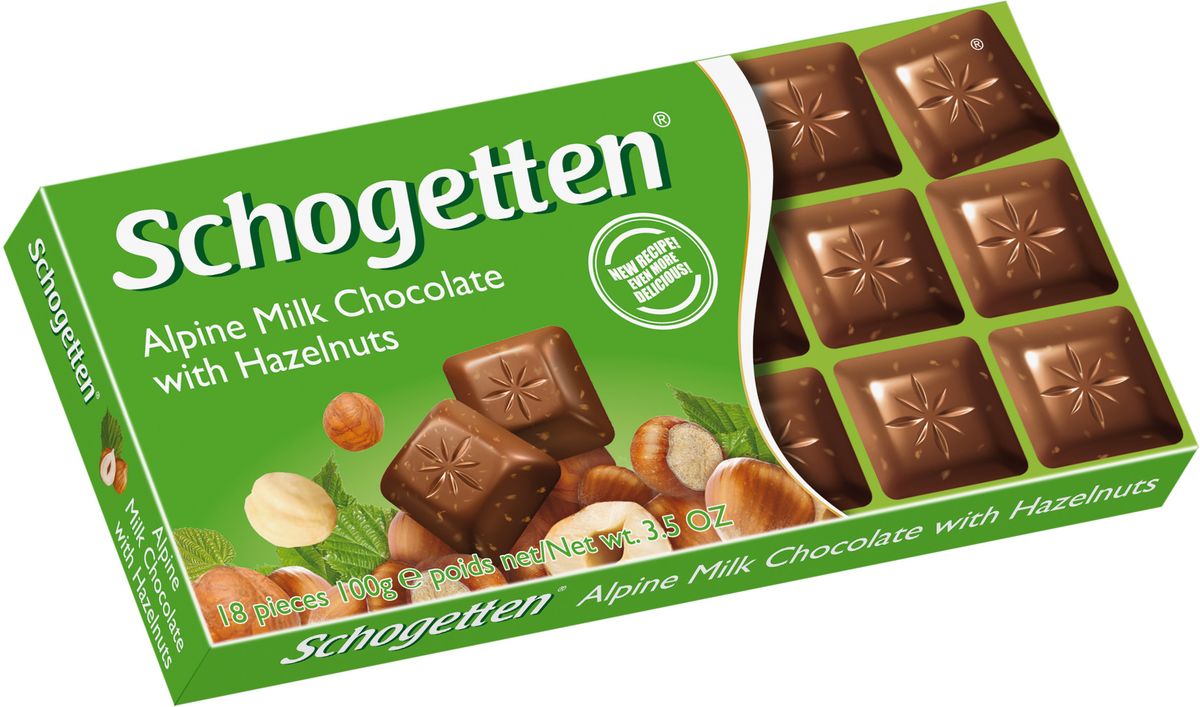 Schogetten Milk Chokolate with Hazelnuts Альпийский молочный шоколад с фундуком, 100 г50587588 Schogetten Milk Chokolate with Hazelnuts Альпийский молочный шоколад с фундуком, 100 г50587588Шоколад, который не нужно ломать. Молочный шоколад с фундуком.