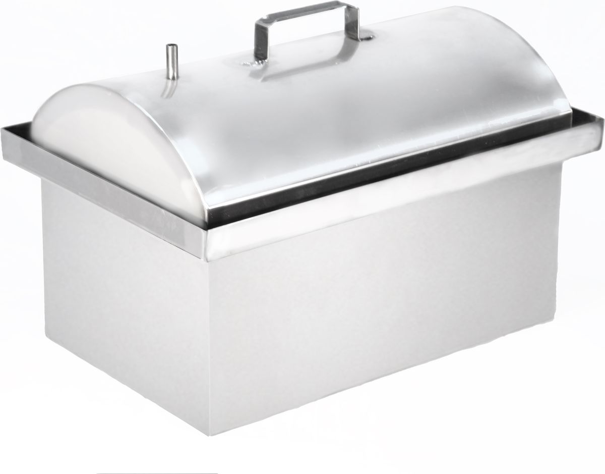 Коптильня двухъярусная с гидрозатвором BG Sfera Lux 450489955 Коптильня двухъярусная с гидрозатвором BG Sfera Lux 450489955Двухъярусная коптильня BG Sfera Lux 450 изготовлена из нержавеющей стали. Купольная крышка помогает образующемуся конденсату не капать на продукты, а стекать в специальный гидрозатвор. Гидрозатвор предохраняет от просачивания дыма и запаха через щели между крышкой и стенками коптильни. Гидрозатвор представляет из себя желоб, проходящий по верхней кромке стенок коптильни, в который наливается вода и вставляется крышка. В комплект входят две решётки для копчения и поддон для сбора жира из нержавеющей стали с ручками для удобства закладки и извлечения продуктов. Объем коптильни: 20 лТолщина материала: 2 ммРазмеры: 45 x 30 x 30 см