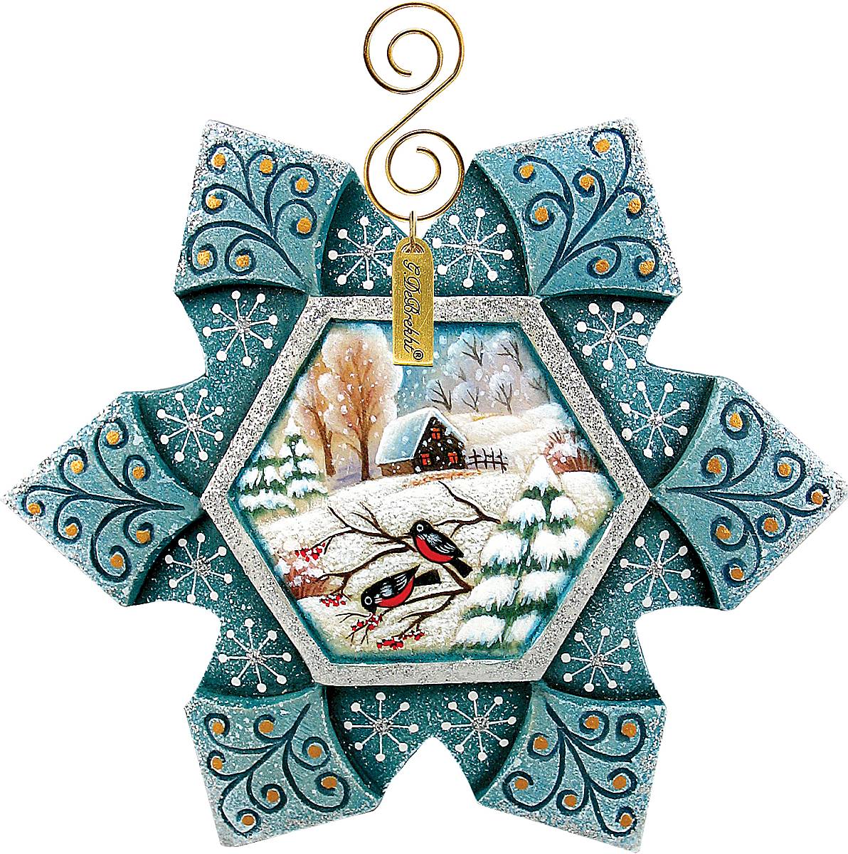 Украшение новогоднее подвесное Mister Christmas Снежинка, коллекционное, диаметр 11 смUS 610217 Украшение новогоднее подвесное Mister Christmas Снежинка, коллекционное, диаметр 11 смUS 610217Новый вод, в первую очередь, ассоциируется с зимой. А зима - с сугробами и падающими с неба пушистыми снежинками. Украшение Mister Christmas Снежинка будет изящно смотреться на фоне зеленой хвои, будь она настоящей или искусственной. Изделие выполнено из полистоуна и представляет собой объемную снежинку с текстурной фактурой и блестками разных размеров. На еловой ветке она фиксируется благодаря специальной петельке, сделанной из прочной веревочки. Новогоднее украшение Mister Christmas Снежинка оформит интерьер вашего дома или офиса в преддверии Нового года. А также станет отличным решением новогоднего подарка для ваших друзей и коллег.