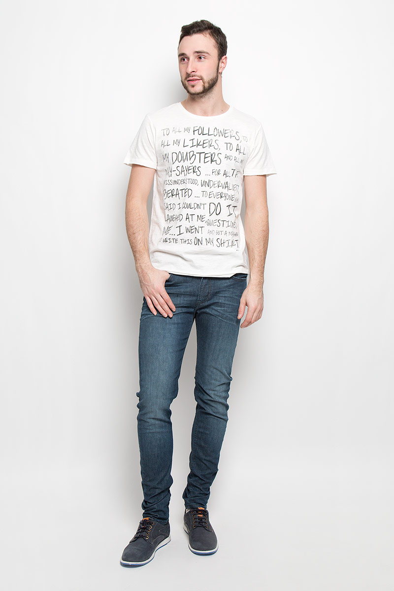 Футболка мужская Tom Tailor Denim, цвет: белый. 1036559.00.12_2132. Размер XL (52)1036559.00.12_2132 Футболка мужская Tom Tailor Denim, цвет: белый. 1036559.00.12_2132. Размер XL (52)1036559.00.12_2132Стильная мужская футболка Tom Tailor Denim выполнена из натурального хлопка. Модель с круглым вырезом горловины и короткими рукавами. Рукава и низ изделия оформлены эффектом необработанного края.