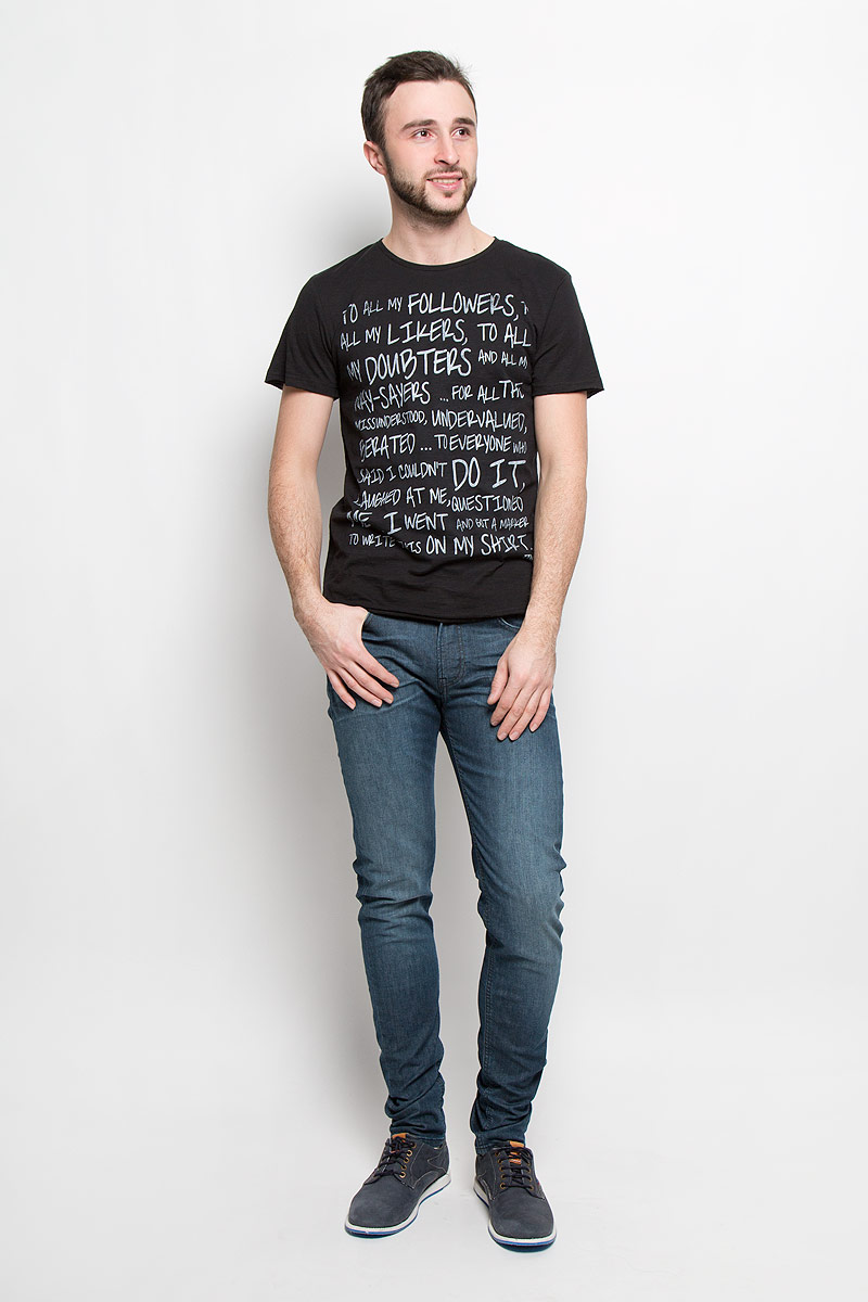 Футболка мужская Tom Tailor Denim, цвет: черный. 1036559.00.12_2999. Размер XL (52)1036559.00.12_2999 Футболка мужская Tom Tailor Denim, цвет: черный. 1036559.00.12_2999. Размер XL (52)1036559.00.12_2999Стильная мужская футболка Tom Tailor Denim выполнена из натурального хлопка. Модель с круглым вырезом горловины и короткими рукавами. Рукава и низ изделия оформлены эффектом необработанного края.