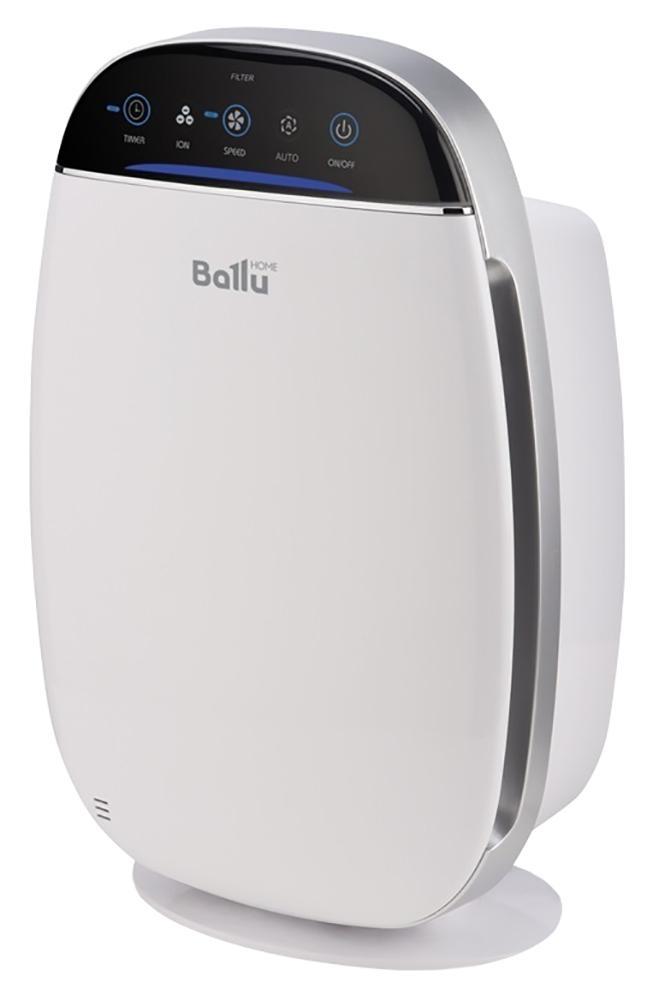 Ballu AP-155 очиститель воздухаНС-1073561 Ballu AP-155 очиститель воздухаНС-1073561В очистителе воздуха Ballu AP-155 предусмотрены все функции и технологии, необходимые для эффективной и качественной очистки воздуха в помещении. 5 ступеней очистки воздуха, 4 скорости работы вентилятора, удобное сенсорное управление, ионизатор воздуха (отключаемый), 8-часовой таймер на отключение прибора, индикатор уровня чистоты воздуха. Для своевременной замены фильтров в очистителе автоматически учитывается срок работы фильтров. Очиститель обслуживает помещение площадью до 20 кв. метров. Прибор предназначен для очистки воздуха в помещении от пыли, шерсти, аллергенов и прочих вредных примесей.С помощью вентилятора воздушный поток проходит через Pre-Carbon фильтр, задерживающий относительно крупные частицы. Затем воздух проходит через HEPA-фильтр, задерживающий пыльцу, аллергены и прочие частицы размером до 0,3 мкм. Далее VOC-фильтр 2 в 1 (угольный фильтр + цеолит), абсорбирует и впитывает неприятные запахи, химические соединения, такие как CO2, формальдегид, фреон. Завершает очистку воздуха ионизатор, который генерирует необходимое количество отрицательных ионов и очищает воздух в помещении. Ионы соединяют частицы пыли между собой в более крупные кластеры, которые лучше улавливаются фильтром, что дополнительно усиливает эффект очистки.