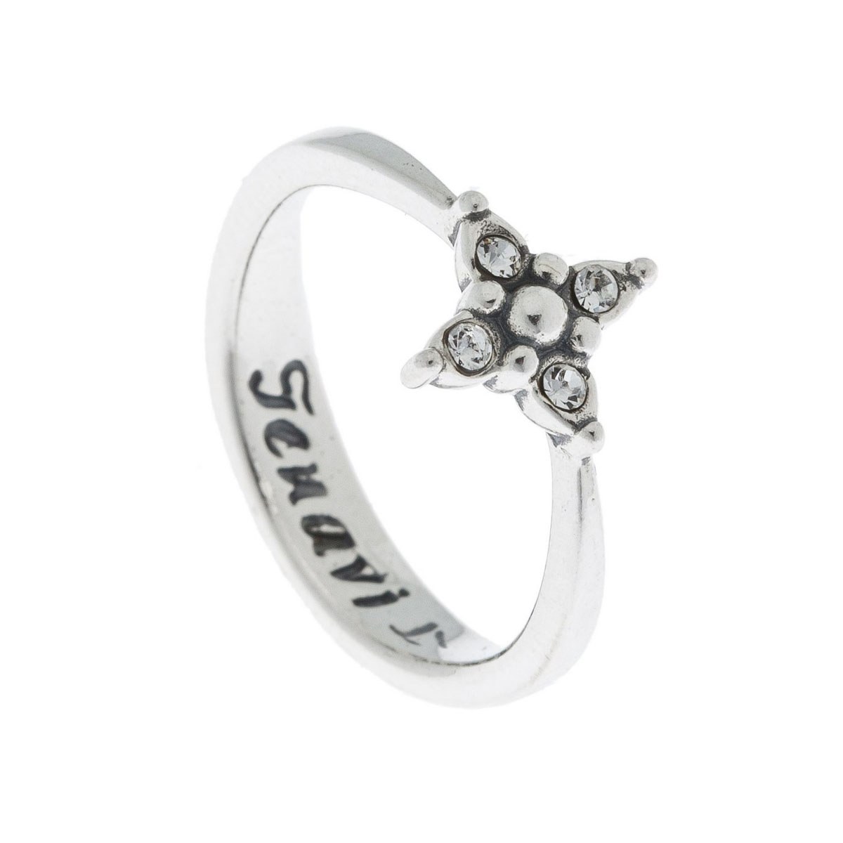 Кольцо Jenavi Эги, цвет: серебро, белый. k5013000. Размер 17