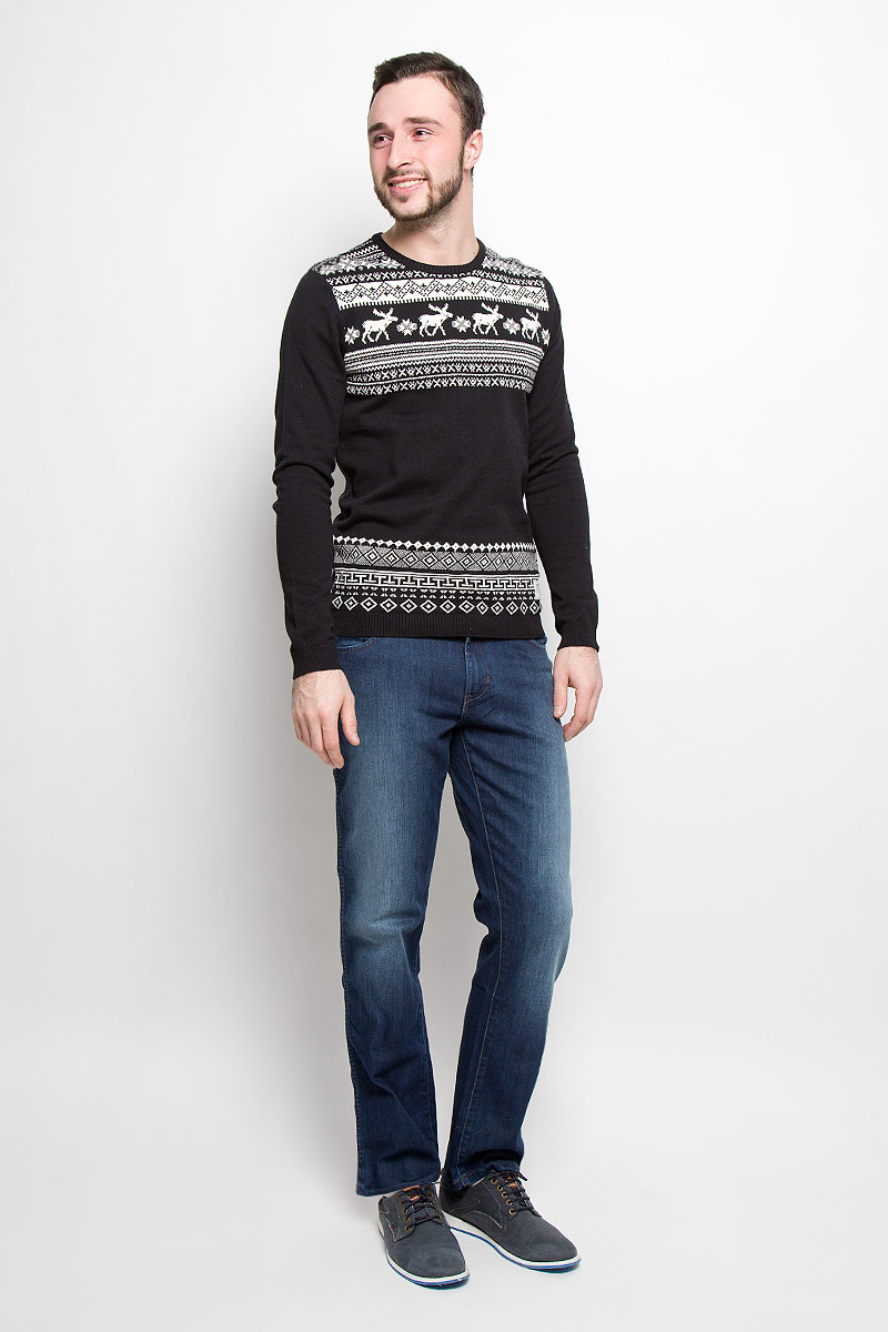 Джемпер мужской Tom Tailor Denim, цвет: черный. 3022399.00.12_2999. Размер L (50)3022399.00.12_2999 Джемпер мужской Tom Tailor Denim, цвет: черный. 3022399.00.12_2999. Размер L (50)3022399.00.12_2999Стильный мужской джемпер Tom Tailor Denim выполнен из натурального хлопка. Модель с круглым вырезом горловины и длинными рукавами. Манжеты рукавов, низ изделия и горловина связаны резинкой.