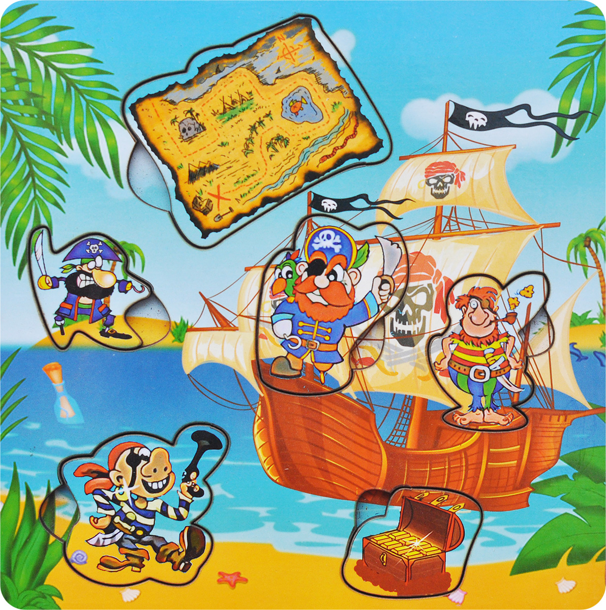 Фабрика Мастер игрушек Рамка-вкладыш Пираты с картой