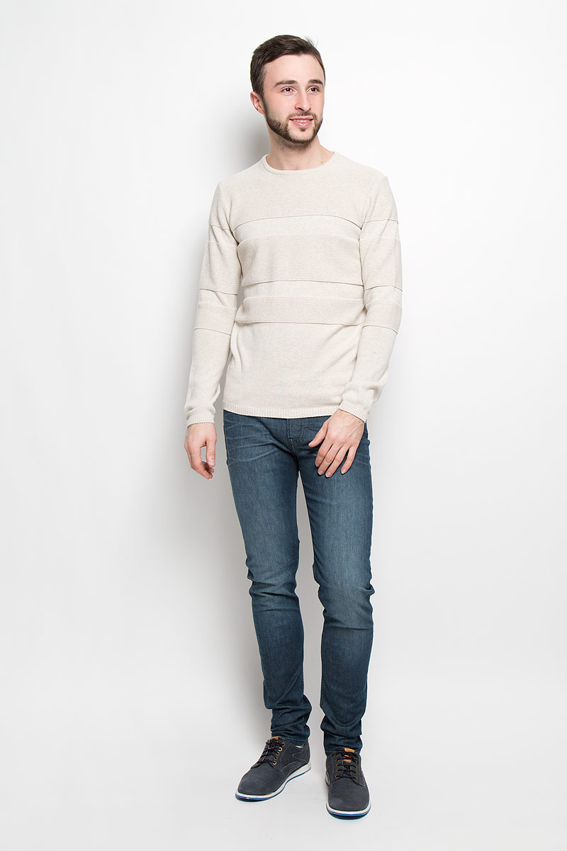 Джемпер мужской Tom Tailor Denim, цвет: бежевый. 3022034.62.12_2608. Размер XL (52)3022034.62.12_2608 Джемпер мужской Tom Tailor Denim, цвет: бежевый. 3022034.62.12_2608. Размер XL (52)3022034.62.12_2608Стильный мужской джемпер Tom Tailor Denimвыполнен из натурального хлопка. Модель с круглым вырезом горловины и длинными рукавами. Манжеты рукавов и низ изделия связаны резинкой.