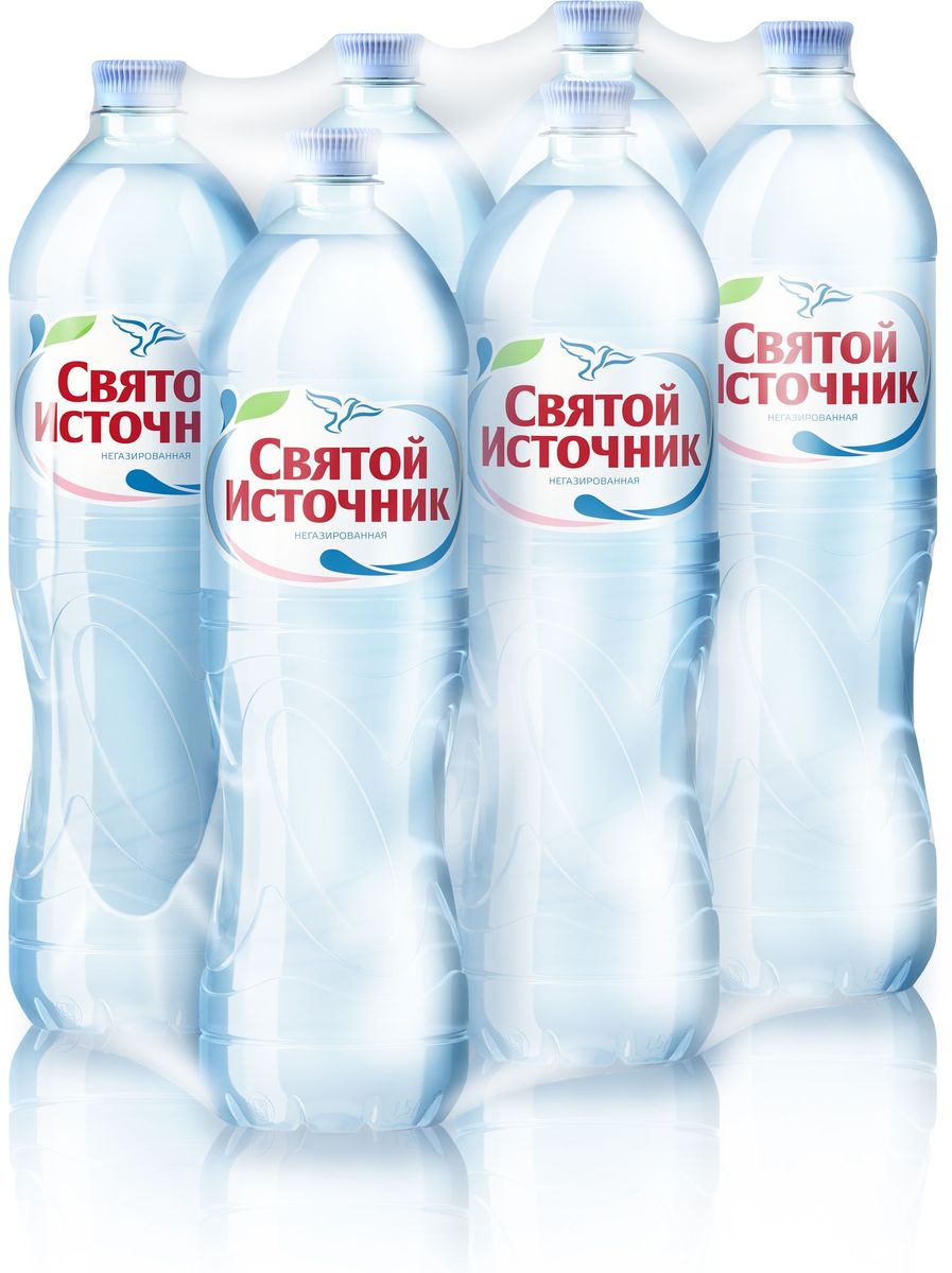Святой Источник вода природная питьевая негазированная, 6 шт по 1,5 л4603934001202 Святой Источник вода природная питьевая негазированная, 6 шт по 1,5 л4603934001202Святой Источник – это природная питьевая вода, которая добывается из артезианских скважин, расположенных в заповедных местах российской природы.Тщательный подход к выбору источников позволяет использовать щадящие, современные методы фильтрации, которые не меняют природную структуру воды. Это позволяет сохранить в воде Святой Источник оптимальное содержание солей и микроэлементов, сохраняя всю пользу для человека.