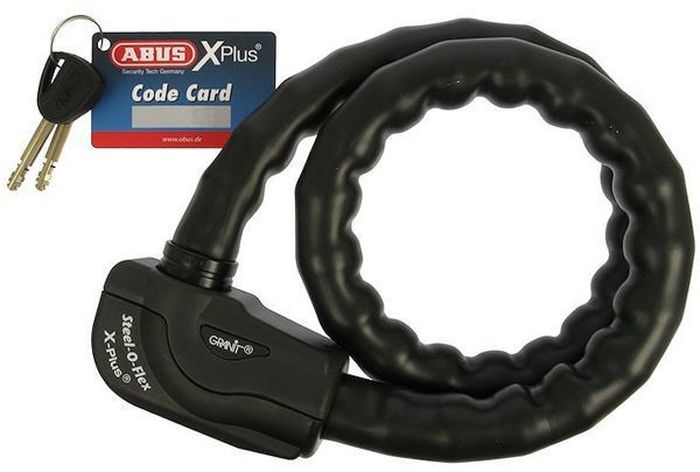Велозамок Abus Granit Steel-O-Flex X-Plus, с ключами, цвет: черный. 335600335600_ABUS Велозамок Abus Granit Steel-O-Flex X-Plus, с ключами, цвет: черный. 335600335600_ABUSЭтот замок служит дополнением Granit X-Plus 54 и все ключевые точки конструкции Granit 1000 были специально усилены, что сделало его невероятно устойчивым к любым способам взлома. Трос с замком ABUS Steel-O-Flex 1000 толщиной 25 мм.Технология Steel-O-Flex гарантирует двойную безопасность с помощью стального кабеля и укрепленного стального покрытия.Автоблокировка замка, запирающая система ABUS-Plus.В комплекте 2 ключа, 1 с подсветкой.