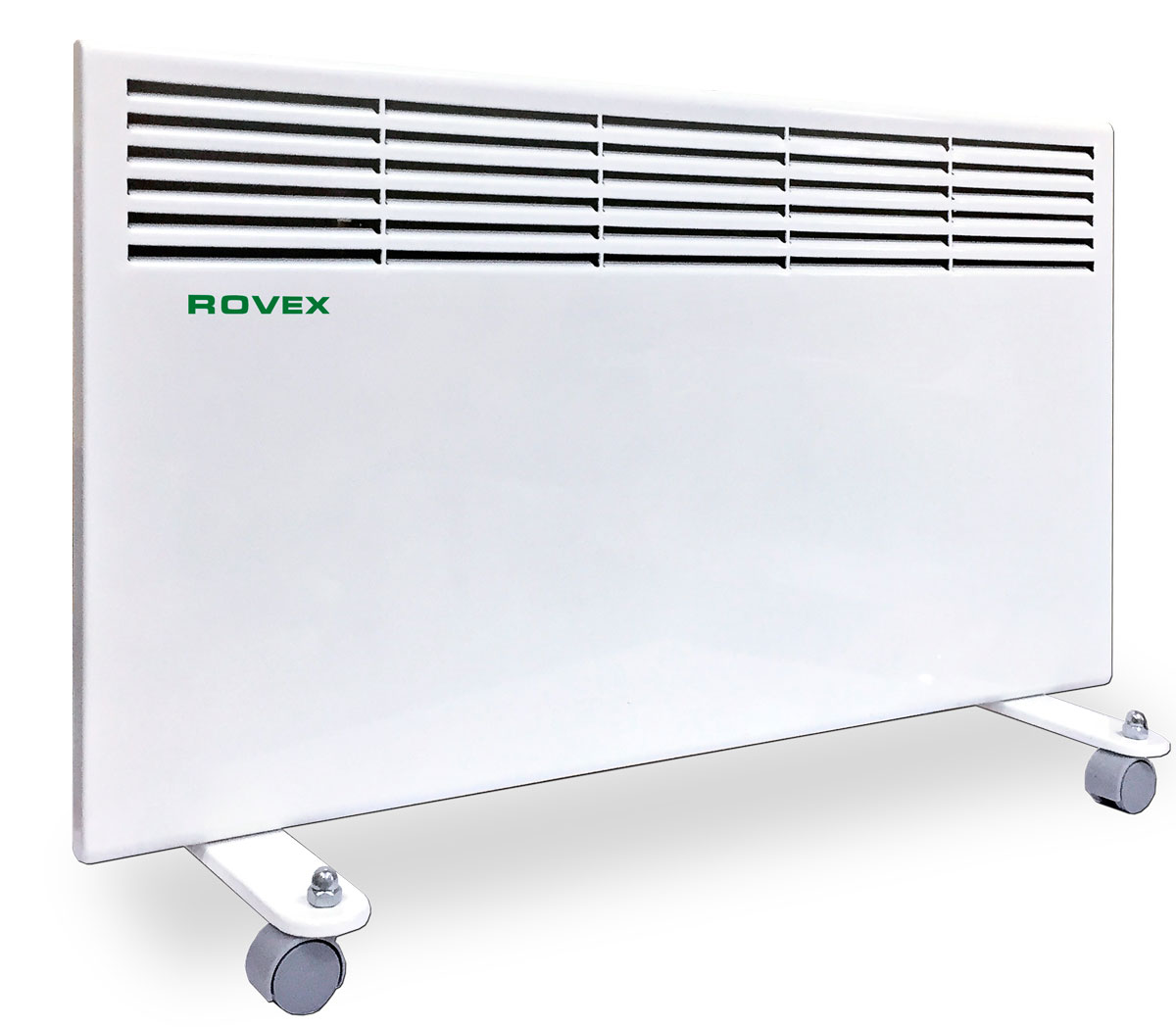 Rovex RHC-1600 конвекторRHC-1600 Rovex RHC-1600 конвекторRHC-1600Конвектор Rovex RHC-1600 электрический серии «Omega» представляет собой теплообменник с ТЭНом - электронагревателем, к которому поступает холодный воздух. После происходит процесс нагревания и по стальной трубке выходят теплые потоки воздушных масс. Принцип работы конвектора электрического заключается в безопасном нагревании воздуха, поступающего в прибор посредством конвекции.Конвекторы отопления электрические обладают преимуществами:Высокой производительностью и эффективностью. КПД таких приборов составляет 95%. Конвектор отопления прогревает воздух равномерно и моментально, когда его включили в сеть.Безопасностью. Электрические обогреватели такого типа считаются самыми безопасными. Конвекторная система отопления устроена так, что воздушные массы в теплообменнике постоянно циркулируют и не превышают безопасных 60 °C. Прибор можно использовать даже в детской комнате. А о пожаре и мысль не возникнет! Конвекторный обогреватель автоматически отключается, если его уронить.Малогабаритностью. Устройство может настенным и напольным. В серию Omega входят универсальные приборы, которые возможно разместить и на полу, и на стене.Бесшумной работой, без выделения запахов.Простотой использования. Конвектор электрический с терморегулятором, им можно легко установить нужную температуру.Беспроблемной установкой. Конвектор электрический настенный можно сразу эксплуатировать после покупки.Невысокой стоимостью. Многие решаются купить конвектор еще потому, что радует его цена, по сравнению с котлом или радиатором.
