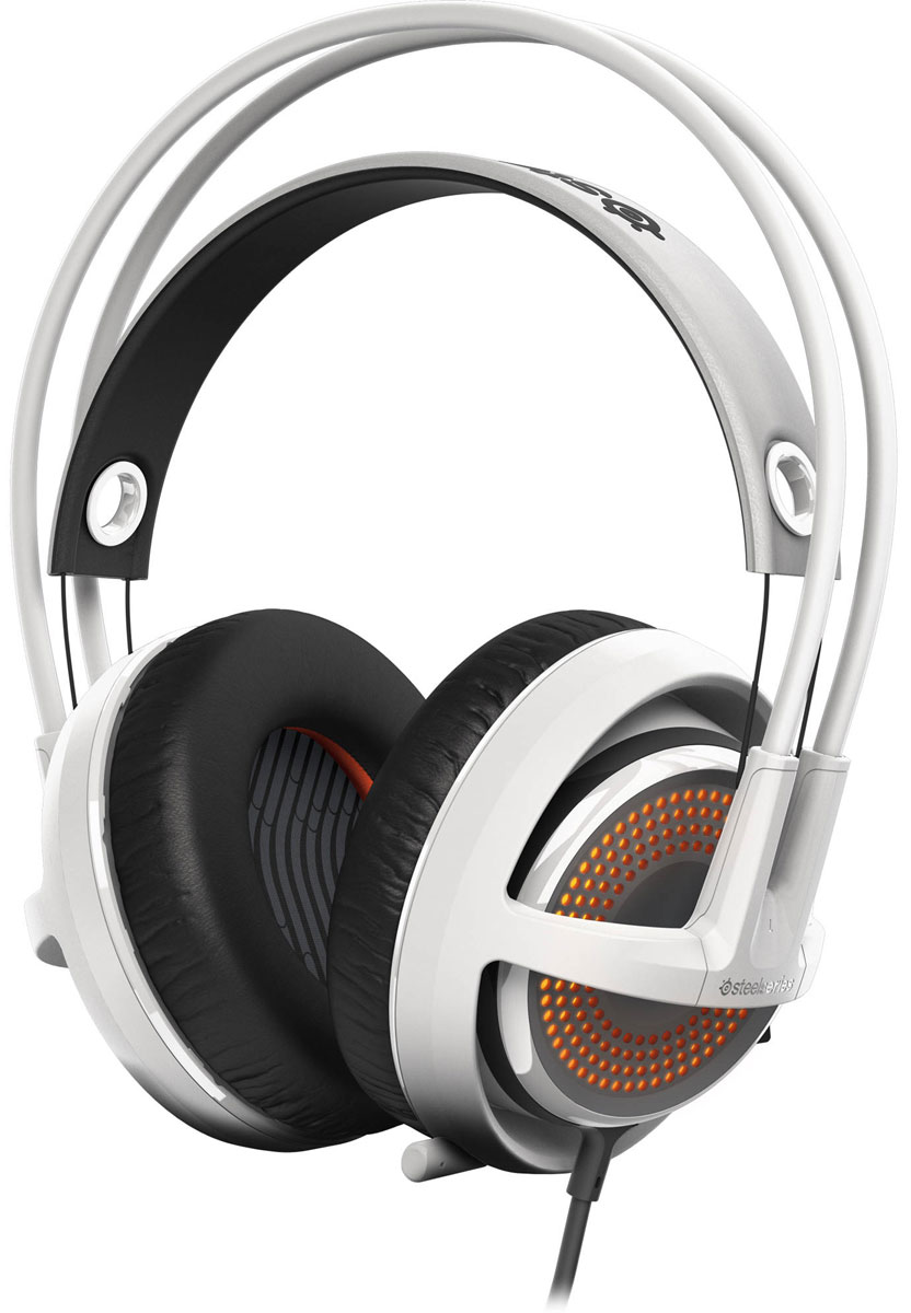 SteelSeries Siberia 350, White наушники51204 SteelSeries Siberia 350, White наушники51204Игровые наушники SteelSeries Siberia 350 обеспечат максимальный комфорт при использовании. Невероятно прочный и удобный обод Siberia способствует многочасовой игре без малейшего намека на ощущения усталости и дискомфорта. Мощные динамики нового поколения от SteelSeries, объемное звучание которых обеспечивается за счет технологии DTS Headphone:X 7.1, способны в точности передавать даже самые мелкие игровые детали в вашей любимой игре.Чаши наушников Siberia 350 способны полностью изолировать вас от постороннего шума. Они оснащены амбушюрами с эффектом памяти, а их особая конструкция призвана усилить мощный глубокий бас. Музыка звучит красиво, а играть в Siberia 350 одно удовольствие - хорошо слышны и выстрелы, и шаги подкрадывающегося противника.Гибкий выдвигающийся микрофон отличается чистейшей звукопередачей. Он может быть легко включен или выключен при помощи специального переключателя на левой раковине наушников.Данная модель имеет систему подсветки с эффектом свечения ColorShift, а также с широчайшей палитрой, равной 16,8 млн всевозможных цветов и оттенков.