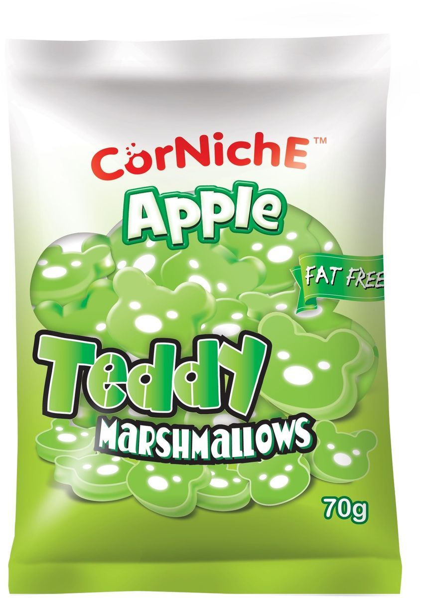 Corniche Marshmallows тедди яблоко, 70 гифи001 Corniche Marshmallows тедди яблоко, 70 гифи001Маршмелоу Тедди - это симпатичные медвежата с нежным вкусом манго, которые очень нравятся детям. Могут быть самостоятельным лакомством или выступить в роли дополнения к освежающему напитку, фруктовому салату или мороженому. Отлично подойдут для создания настроения на детской вечеринке или утреннике в детском саду.