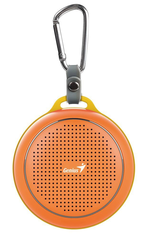 Genius SP-906BT, Orange портативная колонка31731072103 Genius SP-906BT, Orange портативная колонка31731072103Невероятная громкость и глубокие басы благодаря усовершенствованной конструкции. Колонка Genius SP-906BT дает заряд отличного настроения. Пять ярких цветовых исполнений. Размер примерно с хоккейную шайбу.Интеллектуальная технология непрерывного звука: чистые высокие и низкие частоты без пропусков. Технология пространственного звучания позволяет оказаться в центре происходящего. Благодаря встроенному усилителю громкий звук колонки SP-906BT проникает в самое сердце.Прочный и гладкий карабин для подвешивания выполнен из стали и алюминия. Он устойчив к ржавчине и рассчитан на долгую службу, а силиконовый ободок обеспечивает одновременно гибкость и прочность. Сочетание жесткости и мягкости, универсальная колонка Genius SP-906BT!Благодаря передовой защите цепей и технологии Bluetooth 4.1 соединение устанавливается еще быстрее (стандартное расстояние для беспроводной работы: 10 м). Колонка SP-906BT поддерживает все продукты с технологией Bluetooth и позволяет удобно слушать музыку.Одно нажатие кнопки - и вы ведете отчетливую беседу по телефону благодаря высокочувствительному микрофону и усилителю. Чтобы перезвонить, достаточно нажать эту кнопку еще раз.