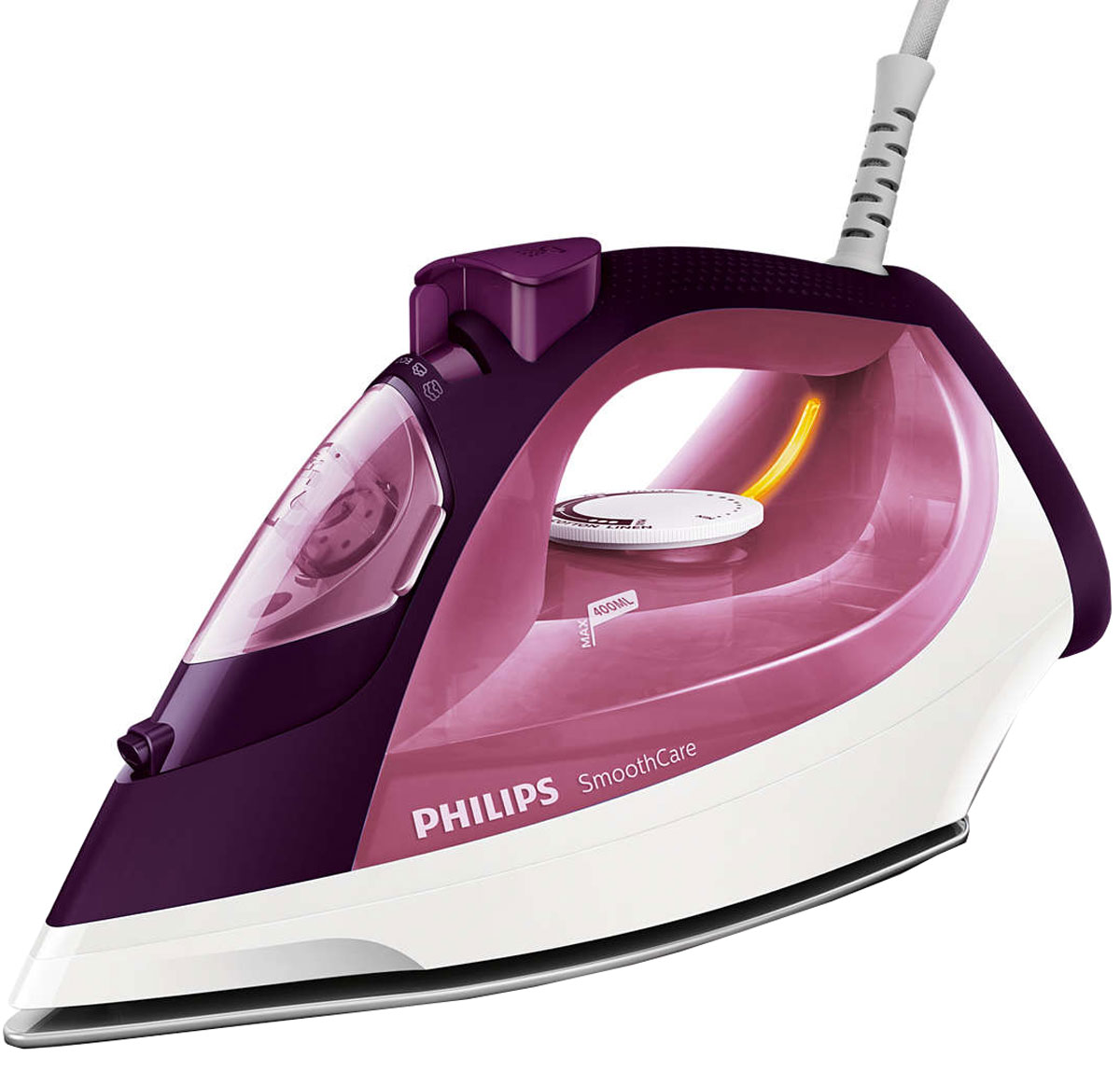 Philips GC3581/30 утюгGC3581/30 Philips GC3581/30 утюгGC3581/30Паровой утюг Philips GC3581/30 оснащен одним из самых больших резервуаров для воды. Гладьте дольше без долива! Мощный пар позволяет без труда разглаживать даже самые глубокие складки.Утюг Philips GC3581/30 оснащен системой капля-стоп, поэтому вы сможете гладить даже деликатные ткани при низкой температуре, не беспокоясь о появлении пятен воды на одежды.Функция очистки от накипи Calc Clean очищает утюг Philips GC3581/30 от известкового налета, продлевая срок службы утюга.Паровой утюг Philips GC3581/30 обеспечивает постоянную подачу пара до 40 г/мин, обеспечивая оптимальное количество пара для разглаживания складок.Удобное глаженье без частого долива воды. Большой резервуар для воды 400 мл обеспечивает более долгое глаженье и не требует частого наполнения. Простое управление за счет больших кнопок и удобного парорегулятора.Функцию парового удара можно использовать для вертикального отпаривания и устранения жестких складок.Керамическая подошва EasyFlow устойчива к царапинам, хорошо скользит и удобна в очистке.