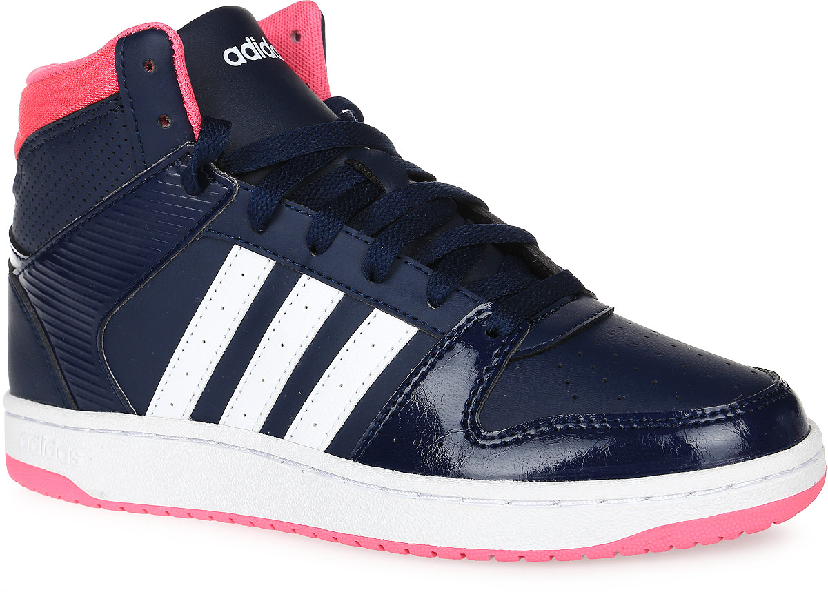 Кеды женские adidas Neo VS Hoopster Mid, цвет: черный. AW4763. Размер 5 (36,5)AW4763 Кеды женские adidas Neo VS Hoopster Mid, цвет: черный. AW4763. Размер 5 (36,5)AW4763Женские кеды VS Hoopster Mid от adidas Neo придутся вам по душе. Верх выполнен из натуральной кожи с микроперфорацией со вставками из текстиля. Язычок и задник оформлены названием бренда. По бокам кеды оформлены фирменными тремя полосками. Стелька из материала ЭВА с текстильной поверхностью комфортна при движении в течение всего дня. Классическая шнуровка надежно зафиксирует модель на ноге. Резиновая подошва с рифлением гарантирует идеальное сцепление с любыми поверхностями.Кеды VS Hoopster Mid прекрасно дополнят вашу экипировку для улицы в слякотную погоду.