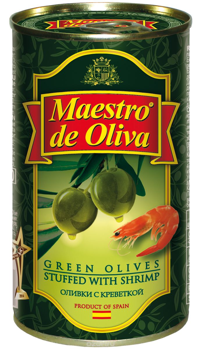 Maestro de Oliva оливки крупные с креветками, 350 г maestro de oliva оливки крупные с анчоусом 350 г