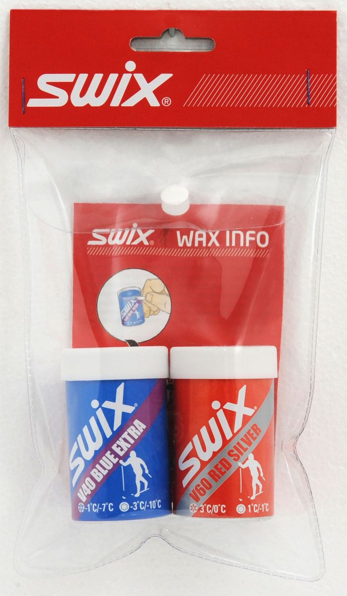 Набор мазей Swix: V40 синяя, V60 красная серебрянаяP0005 Набор мазей Swix: V40 синяя, V60 красная серебрянаяP0005Набор из двух мазей: V40 Синяя экстра, V60Красная серебряная.
