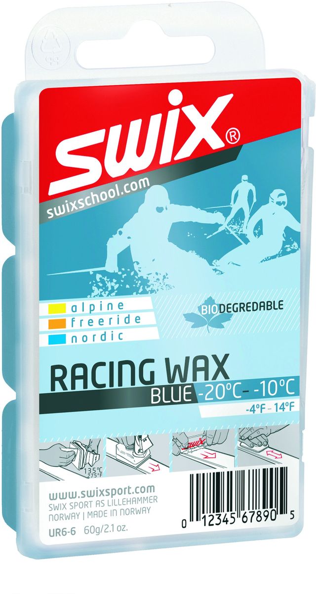 Мазь скольжения Swix Bio Racing, цвет: синий, 60 гUR6-6 Мазь скольжения Swix Bio Racing, цвет: синий, 60 гUR6-6Гоночная мазь скольжения.Синяя. Био разлагаемая.-10°С…-20°С