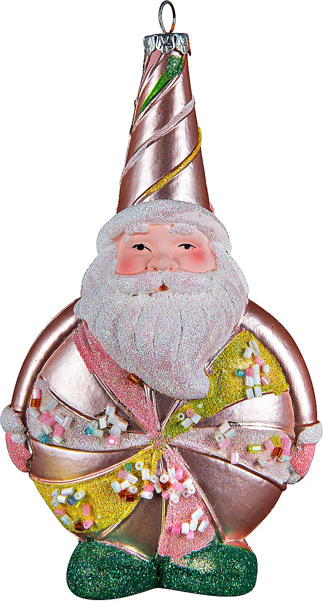 Украшение новогоднее подвесное Mister Christmas Дед Мороз, цвет: светло-розовый, высота 16 см. CD-27CD-27 Украшение новогоднее подвесное Mister Christmas Дед Мороз, цвет: светло-розовый, высота 16 см. CD-27CD-27Подвесное украшение Mister Christmas Дед Мороз имеет оригинальный дизайн и превосходное исполнение. Изделие выполнено из пластика в виде любимого всеми Дедушки Мороза. Большие белые усы, праздничный колпак, добродушное выражение лица - все продумано до мелочей. В качестве дополнительного декора были использованы блестки и бисер. Для удобного размещения на елке предусмотрена петелька.Такое украшение станет замечательным новогодним подарком, который никого не оставит равнодушным.