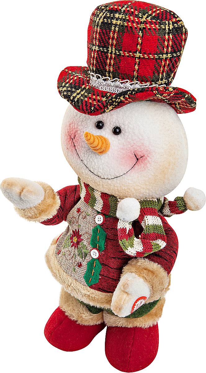 Игрушка новогодняя Mister Christmas Снеговик, электромеханическая, высота 33 смCHL-244SM Игрушка новогодняя Mister Christmas Снеговик, электромеханическая, высота 33 смCHL-244SMНовогодняя пляшущая и поющая игрушка Mister Christmas Снеговик послужит оригинальным подарком в преддверии Нового года.Внешний вид сувенира весьма незатейлив. Изделие выполнено в виде снеговика и дополнено шляпой. При нажатии игрушка начинает двигаться в такт песни (PSY - Gangnam Style). Несмотря на столь ритмичные движения, механизм игрушки прослужит очень и очень долго. Все материалы, входящие в состав игрушки, прошли тщательные проверки и отличаются высочайшим качеством. Так же стоит отметить и то, что все материалы экологичны и безопасны. Работает от батареек (входят в комплект). Собираясь на празднование Нового года, прихватите с собой новогоднюю музыкальную игрушку Mister Christmas Снеговик, ведь это подарок, который говорит сам за себя!Высота игрушки: 33 см.