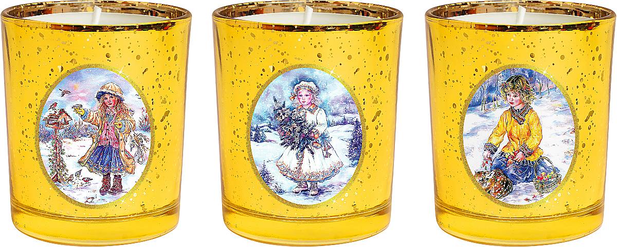 Набор новогодних свечей Mister Christmas Зимняя сказка, высота 7 см. KG-SET-3KG-SET-3 Набор новогодних свечей Mister Christmas Зимняя сказка, высота 7 см. KG-SET-3KG-SET-3Новогодняя атмосфера - это долгожданная пора, которую ждет каждый. Разноцветные огни, веселая музыка, ожидание чудес. Сделать этот праздник более теплым поможет набор свечей Mister Christmas Зимняя сказка. Этот набор станет отличным новогодним подарком для ваших близких, друзей или коллег.В набор входят 3 свечки, которые выполнены из качественного воска. Свечи помещены в подсвечники из толстого стекла. На каждом подсвечнике - картинка с новогодним сюжетом: девочка с наряженной елкой в руках; мальчик с олененком и корзиной с яблоками; девочка и птички рядом со скворечником. Такие свечи празднично украсят любой интерьер. Их можно поставить на праздничный стол, на полку или окно. Ими можно украсить рабочее место в офисе. Они обязательно принесут с собой уют и тепло.