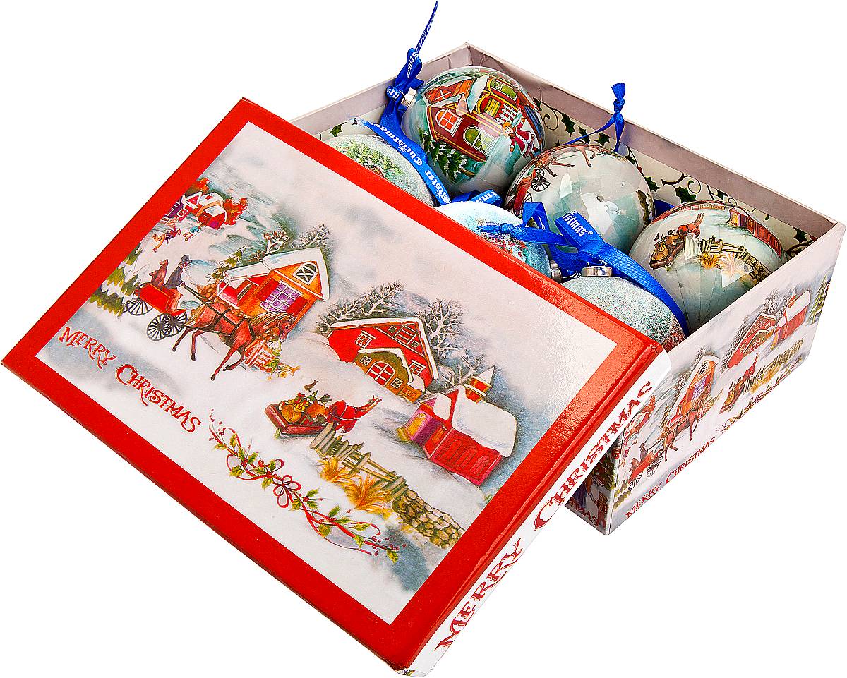 Набор новогодних подвесных украшений Mister Christmas Папье-маше, диаметр 7,5 см, 6 шт. PM-13-6PM-13-6 Набор новогодних подвесных украшений Mister Christmas Папье-маше, диаметр 7,5 см, 6 шт. PM-13-6PM-13-6Набор из 6 подвесных украшений Mister Christmas Папье-маше прекрасно подойдет для праздничного декора новогодней ели. Изделия, выполненные из бумаги и покрытые несколькими слоями лака, очень прочные и легкие. Такие шары создадут единый стиль в оформлении не только ели, но и интерьера вашего дома. В наборе игрушки имеют глянцевую поверхность и покрытые мелкой пластиковой крошкой.Все изделия оснащены атласной ленточкой с логотипом бренда Mister Christmas для подвешивания. Такие украшения станут превосходным подарком к Новому году, а так же дополнят коллекцию оригинальных новогодних елочных игрушек.