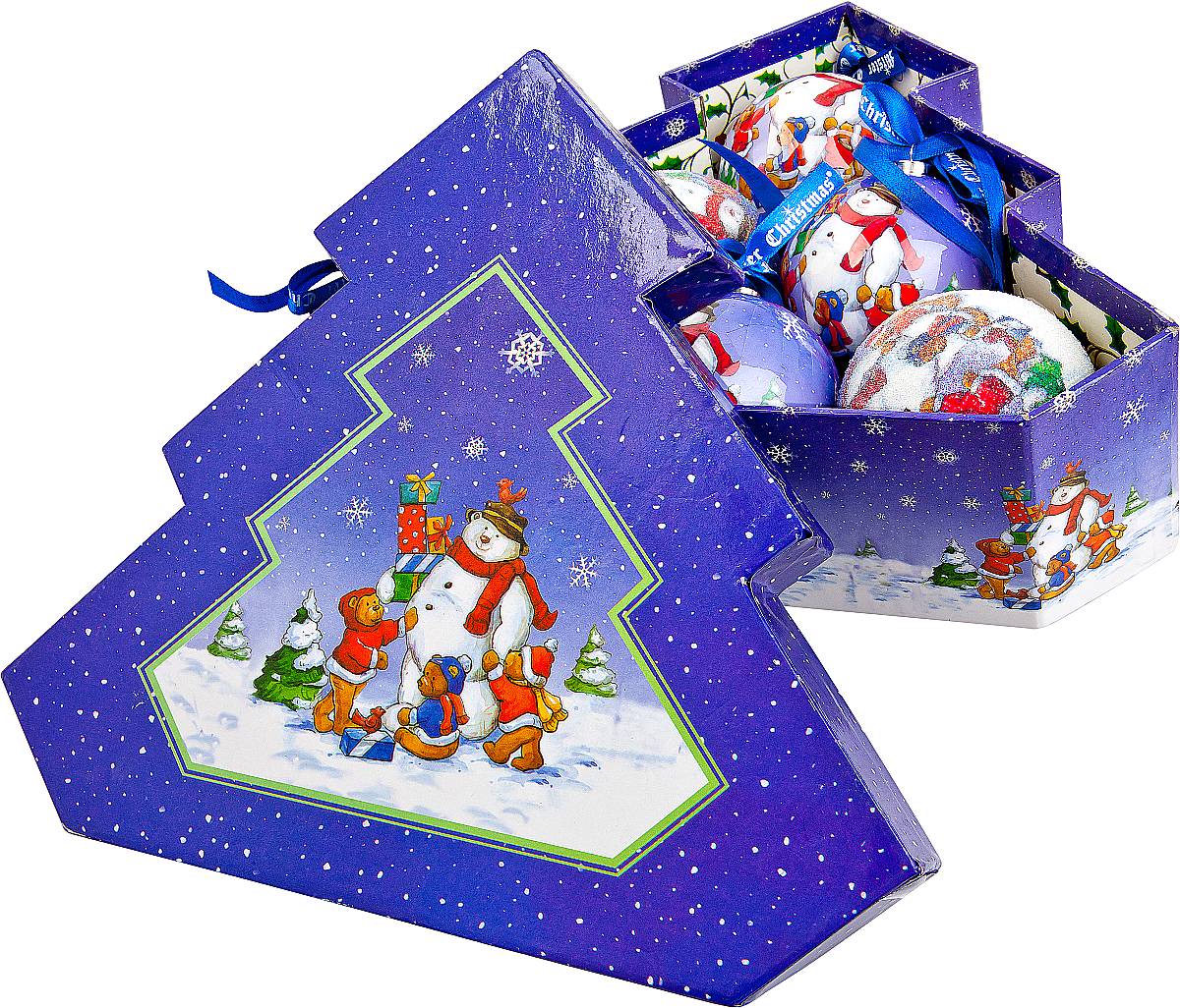 Набор новогодних подвесных украшений Mister Christmas Папье-маше, диаметр 7,5 см, 6 шт. PM-14-6TPM-14-6T Набор новогодних подвесных украшений Mister Christmas Папье-маше, диаметр 7,5 см, 6 шт. PM-14-6TPM-14-6TНабор из 6 подвесных украшений Mister Christmas Папье-маше прекрасно подойдет для праздничного декора новогодней ели. Изделия, выполненные из бумаги и покрытые несколькими слоями лака, очень прочные и легкие. Такие шары создадут единый стиль в оформлении не только ели, но и интерьера вашего дома. В наборе игрушки имеют глянцевую поверхность и покрытые мелкой пластиковой крошкой.Все изделия оснащены атласной ленточкой с логотипом бренда Mister Christmas для подвешивания. Такие украшения станут превосходным подарком к Новому году, а так же дополнят коллекцию оригинальных новогодних елочных игрушек.
