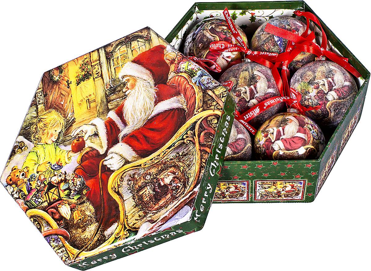 Набор новогодних подвесных украшений Mister Christmas Папье-маше, диаметр 7,5 см, 7 шт. PM-21-7PM-21-7 Набор новогодних подвесных украшений Mister Christmas Папье-маше, диаметр 7,5 см, 7 шт. PM-21-7PM-21-7Набор из 7 подвесных украшений Mister Christmas Папье-маше прекрасно подойдет для праздничного декора новогодней ели. Изделия, выполненные из бумаги и покрытые несколькими слоями лака, очень прочные и легкие. Такие шары создадут единый стиль в оформлении не только ели, но и интерьера вашего дома. В наборе игрушки имеют глянцевую поверхность и покрытые мелкой пластиковой крошкой.Все изделия оснащены атласной ленточкой с логотипом бренда Mister Christmas для подвешивания. Такие украшения станут превосходным подарком к Новому году, а так же дополнят коллекцию оригинальных новогодних елочных игрушек.