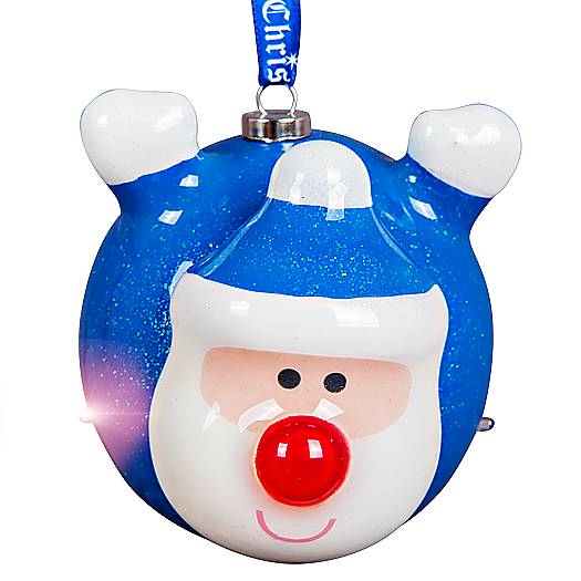 Украшение новогоднее подвесное Mister Christmas Папье-маше, с подсветкой, цвет: синий, белый, красный, диаметр 8 смPMD-2 Украшение новогоднее подвесное Mister Christmas Папье-маше, с подсветкой, цвет: синий, белый, красный, диаметр 8 смPMD-2Подвесное украшение Mister Christmas Папье-маше выполнено в старинной технике папье-маше. Это искусство изготовления новогодних игрушек насчитывает уже немало веков и очень популярно во всем мире. Такой шар отличается прочностью и не боится случайных падений на пол, а также можно спокойно доверить в руки ребенку и не переживать об осколках. Изделие оснащено подсветкой в виде мерцающих огоньков и специальной металлической петелькой, в которую можно продеть нитку или ленту для подвешивания.Елочная игрушка - символ Нового года. Она несет в себе волшебство и красоту праздника. Создайте в своем доме атмосферу веселья и радости, украшая всей семьей новогоднюю елку нарядными игрушками, которые будут из года в год накапливать теплоту воспоминаний.
