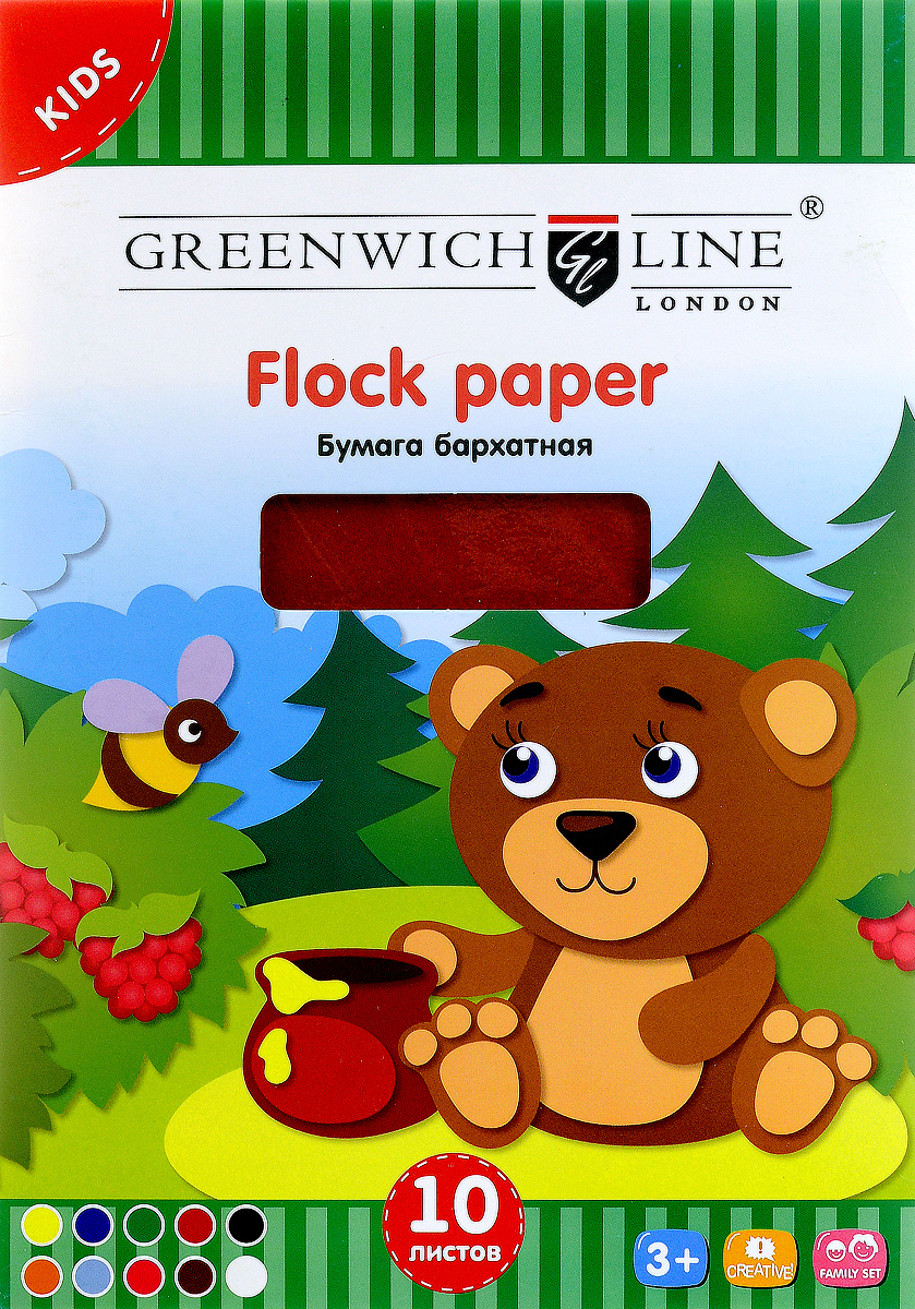 Greenwich Line Цветная бумага бархатная 10 листов формат А5Fp5-07689 Greenwich Line Цветная бумага бархатная 10 листов формат А5Fp5-07689Бархатная цветная бумага Greenwich Line формата А5 идеально подходит для детского творчества: создания аппликаций, оригами и многого другого.В упаковке 10 листов бархатной бумаги 10 цветов. Бумага упакована в картонную папку.Детские аппликации из цветной бумаги - отличное занятие для развития творческих способностей и познавательной деятельности малыша, а также хороший способ самовыражения ребенка.Рекомендуемый возраст: от 3 лет.