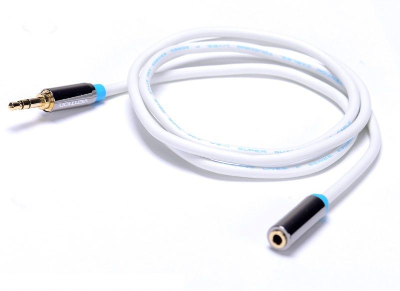Vention Jack 3,5 mm-Jack 3,5 mm, White кабель-удлинительVAA-380-W100 Vention Jack 3,5 mm-Jack 3,5 mm, White кабель-удлинительVAA-380-W100Кабель Vention Jack 3,5 mm предназначен для передачи аналоговых стереозвуковых сигналов между аудио, аудио-видео и (или) компьютерными устройствами или их компонентами. Вы можете подключить компьютер (ноутбук), MP3-плеер или смартфон, к, например, гарнитуре, активным акустическим системам и прочей мультимедийной технике. Экранирование кабеля позволяет защитить сигнал при передаче от влияния внешних полей, способных создать помехи.Продукция соответствует следующим сертификатам: RoHS, CE, FCC, TIA, ISO Сечение жилы: 26 AWG