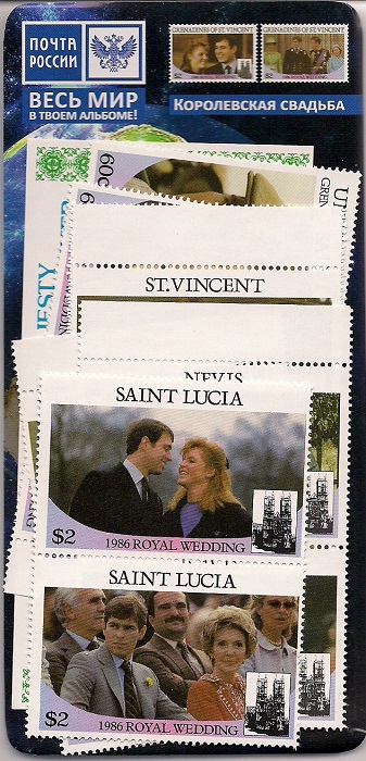 Набор марок в блистере. Королевская свадьба. 14 марок + блок