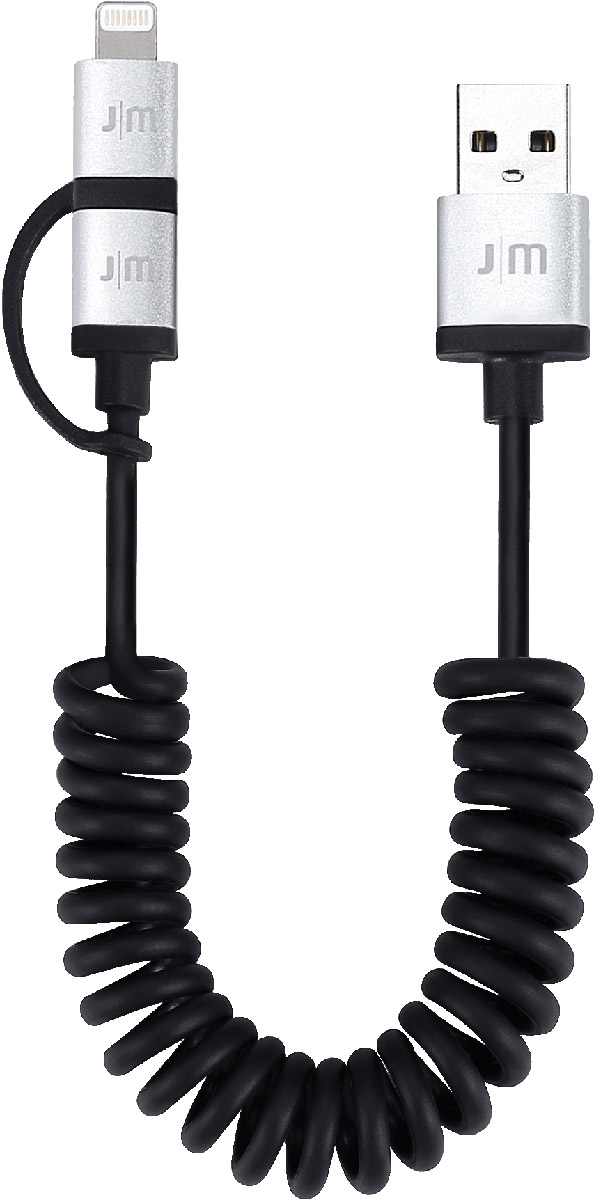 Just Mobile AluCable Duo Twist 2-in-1 кабель microUSB/USB 2.0 + Lightning (1.8 м)