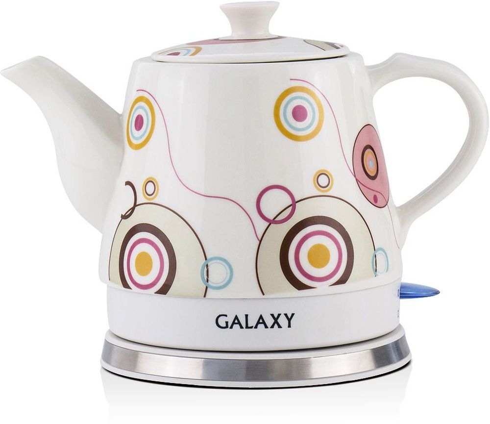 Galaxy GL 0505 электрический чайник4650067300856 Galaxy GL 0505 электрический чайник4650067300856Керамический чайник Galaxy GL 0505 создает теплую атмосферу на кухне и располагает к душевной беседе за чашкой чая. Благодаря толстым стенкам, чайник работает бесшумно. Керамический чайник Galaxy, как и любая посуда из этого материала, долго сохраняет тепло, позволяя значительно сократить энергозатраты. Во время чаепития вы можете разместить керамический чайник Galaxy GL 0505 на столе. В отличие от пластиковых и металлических чайников, керамический чайник вписывается в картину чаепития очень гармонично.