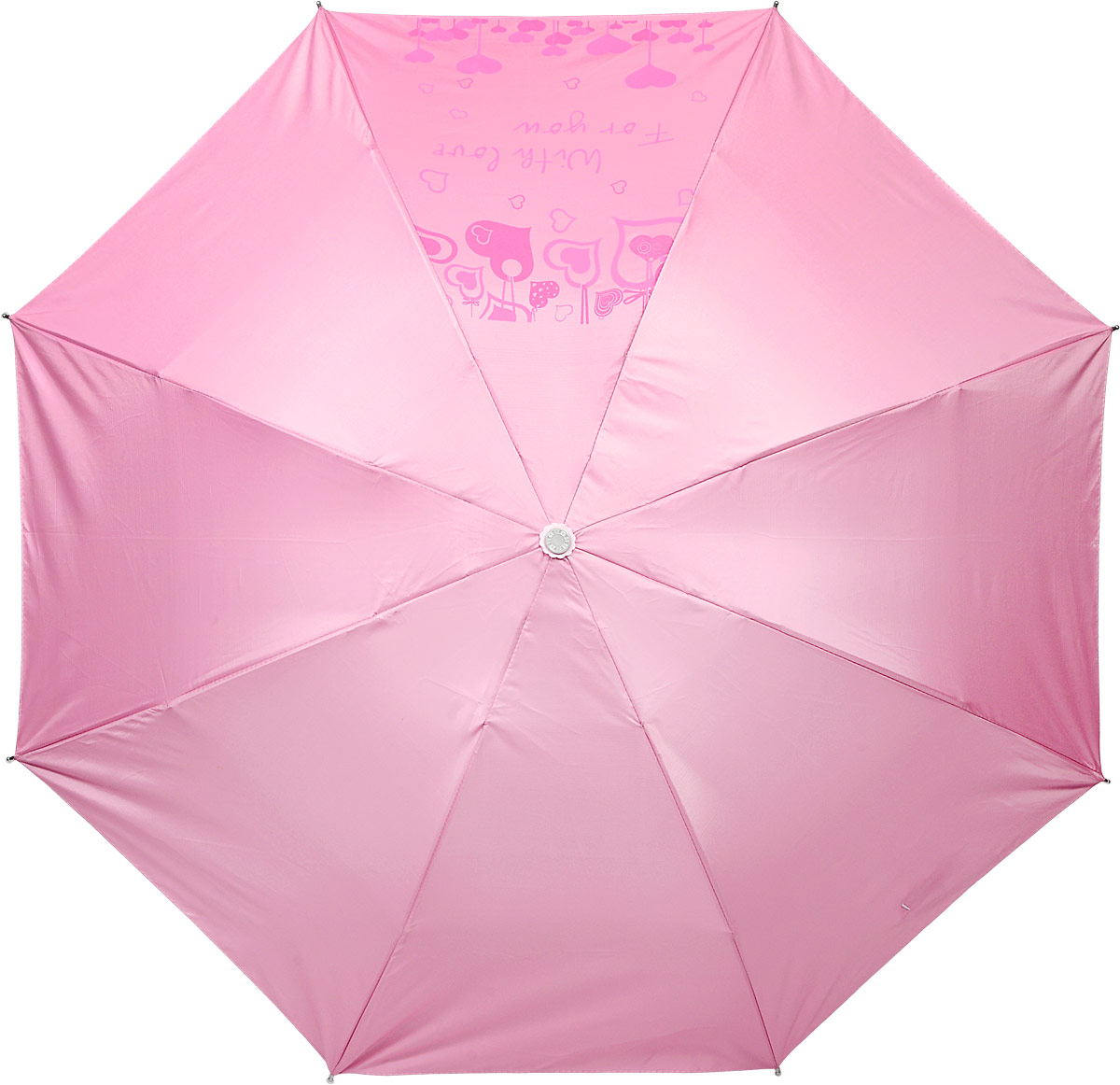 Зонт женский Эврика, механика, 2 сложения, цвет: розовый, серебристый. 91542