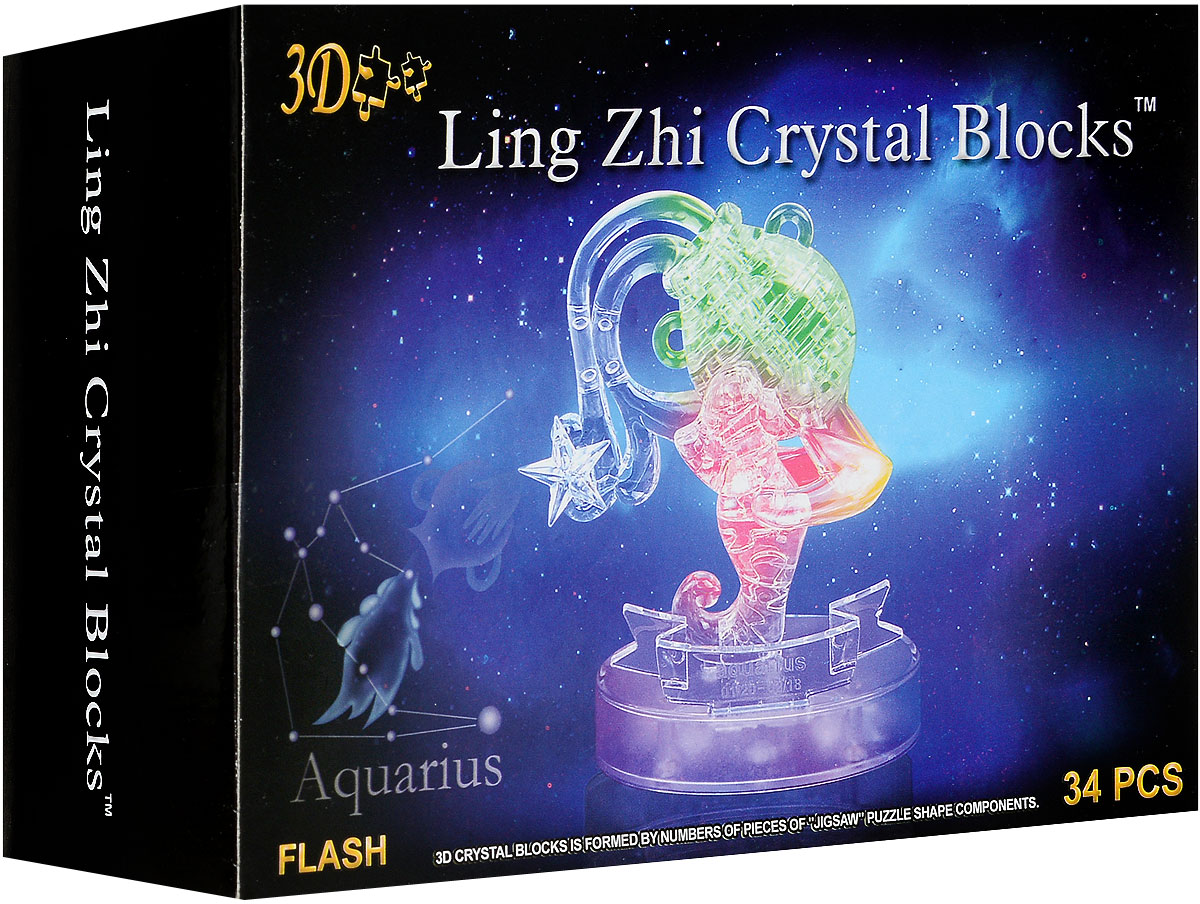 3D Ling Zhi Crystal Blocks 3D Пазл Водолей с подсветкой