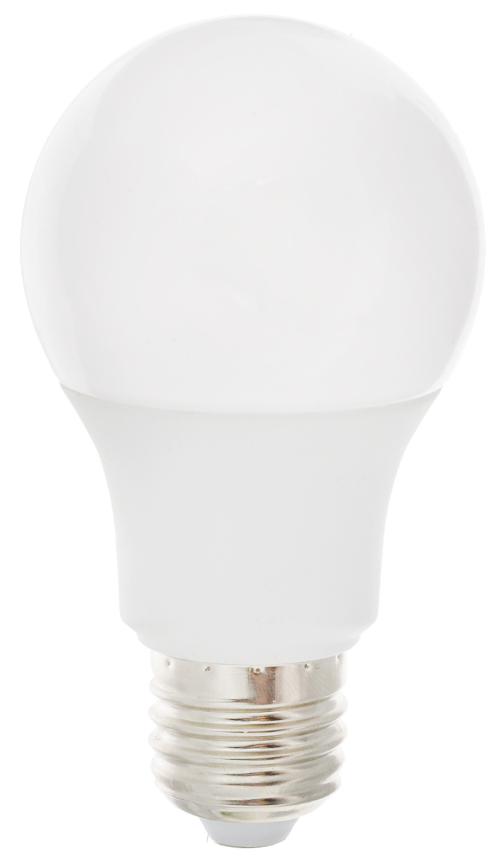 Лампа светодиодная Ergolux LED-A60-9W-E27-3K, теплый свет, цоколь Е27, 9 Вт12411 Лампа светодиодная Ergolux LED-A60-9W-E27-3K, теплый свет, цоколь Е27, 9 Вт12411Лампа светодиодная Ergolux - новое решение в светотехнике. Светодиодная лампа экономит до 90% электроэнергии благодаря низкой потребляемой мощности. Лампа не содержит ртути и других вредных веществ, экологически безопасна и не требует утилизации. Срок службы в 2,5-3 раза дольше энергосберегающей лампы и в 30 раз дольше лампы накаливания. Обладает высокой ударопрочностью благодаря корпусу из пластика и металла. Мгновенно включается, не мерцает во время работы. Светодиодные лампы идеально подходят для основного и акцентного освещения интерьеров, витрин, декоративной подсветки. Кроме того, они создают уютную атмосферу и позволяют экономить электроэнергию уже с первого дня использования. Мощность: 9 Вт.Цоколь: Е27.Теплый свет: 3000К.Тип: А60. Эффективность: 78 лм/Вт. Световой поток: 700 лм.Напряжение: 172-265 В. Индекс цветопередачи (Ra): 77+.Угол светового пучка: 270°. Использовать при температуре: от -30° до +40°С.Коэффициент пульсации: <5%.