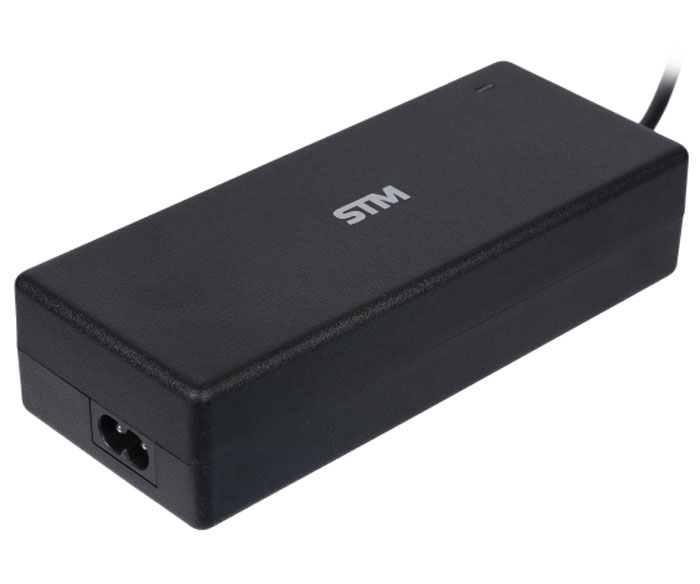 STM BLU90 адаптер питания для ноутбуков (90 Вт)STM BLU90 STM BLU90 адаптер питания для ноутбуков (90 Вт)STM BLU90Универсальный сетевой адаптер STM BLU90 мощностью 90 Вт предназначен для заряда аккумулятора ноутбуков от сети переменного тока. Совместим практически со всеми популярными моделями ноутбуков при помощи поставляемых в комплекте 9 сменных коннекторов. Встроенная система управления автоматически подстраивает напряжение питания для конкретной модели при смене коннектора. Функция защиты от перегрузки, короткого замыкания и перезаряда батареи делает использование адаптера абсолютно безопасным для ноутбука. Горящий светодиодный индикатор на корпусе устройства означает включение в сеть и его нормальную работу. Встроенный разъем USB 2A позволит параллельно зарядить ваш планшет или смартфон.При отсутствии необходимого коннектора для вашего ноутбука обращайтесь к производителю STM по вопросам его получения на территории России.