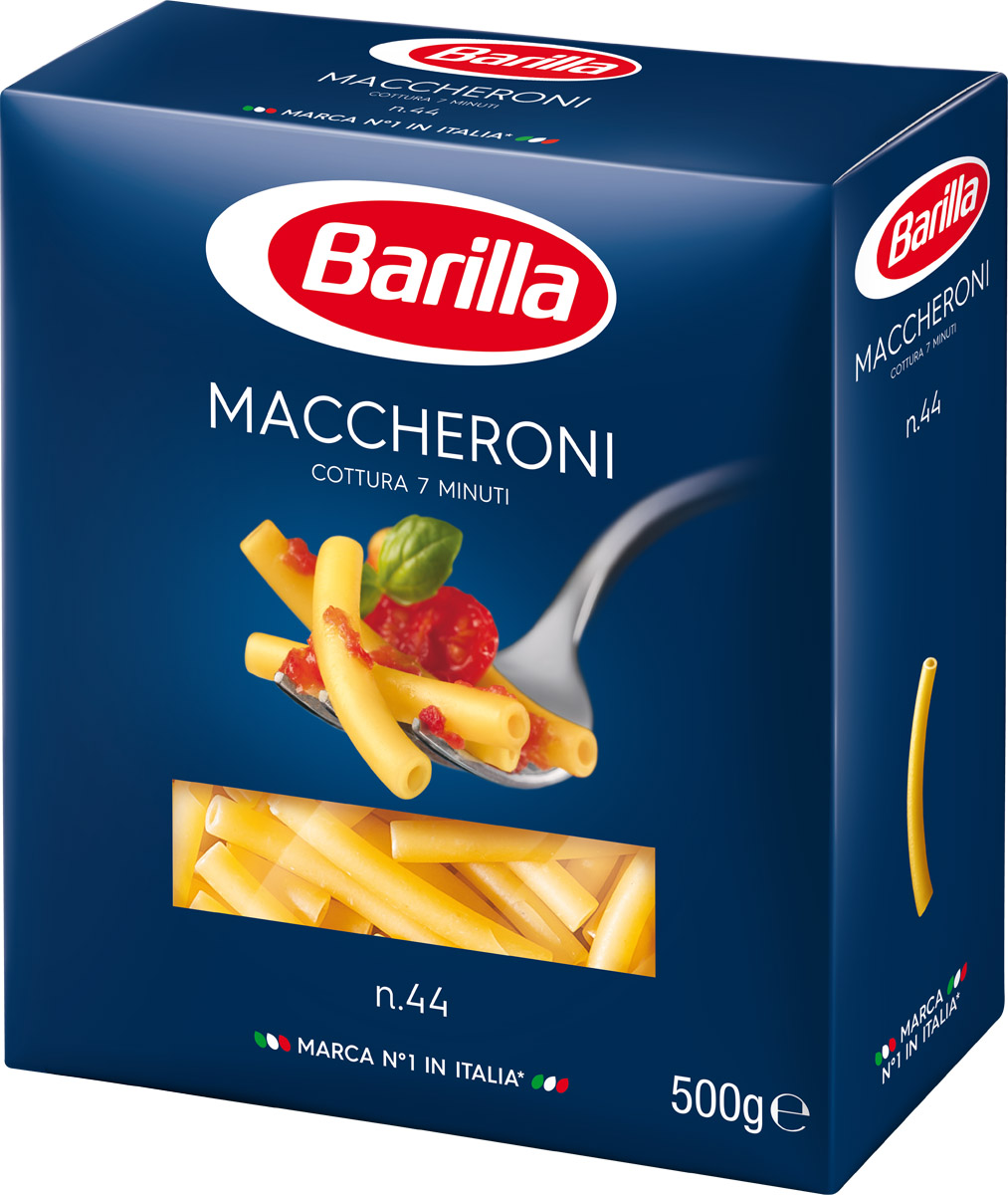 Barilla Maccheroni паста маккерони, 500 г8076808050440 Barilla Maccheroni паста маккерони, 500 г8076808050440По одной из версий, некий римский кардинал, увидев их впервые на своем столе, воскликнул: О, ма карони! (О, как мило!). Маккерони - классика итальянской гастрономии, самый известный формат пасты, давший название этой продуктовой категории во всем мире.Маккерони - один из традиционных видов пасты. Не слишком короткие, не слишком широкие - они идеально подходят для экспериментов на кухне. Благодаря такой форме их можно использовать как с легкими, так и с густыми томатными, овощными и мясными соусами.Идеальный формат пасты для гарнира, прекрасно сочетается с густыми томатными, овощными и мясными соусами. Дети очень любят эту пасту с сыром и беконом. Если вы хотите попробовать блюдо с более выраженным вкусом, то вместо ветчины возьмите копченый бекон, добавьте вяленые помидоры, острый перец и сбрызните оливковым маслом.Уважаемые клиенты! Обращаем ваше внимание на то, что упаковка может иметь несколько видов дизайна. Поставка осуществляется в зависимости от наличия на складе.