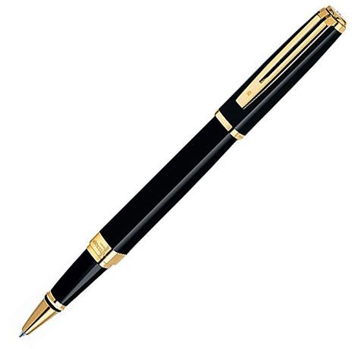 Waterman Ручка роллер Slim Black GT черная корпус черный золото