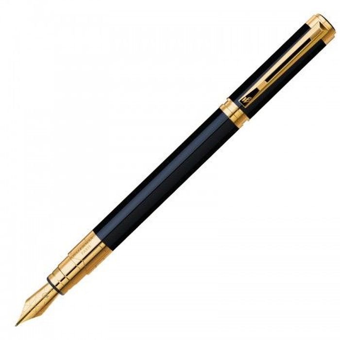 Waterman Ручка перьевая PerspeCTive Black GT синяя корпус черный золото