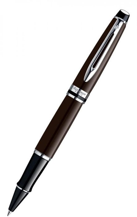 Waterman Ручка роллер Expert Deep Brown CT черная корпус коричневый