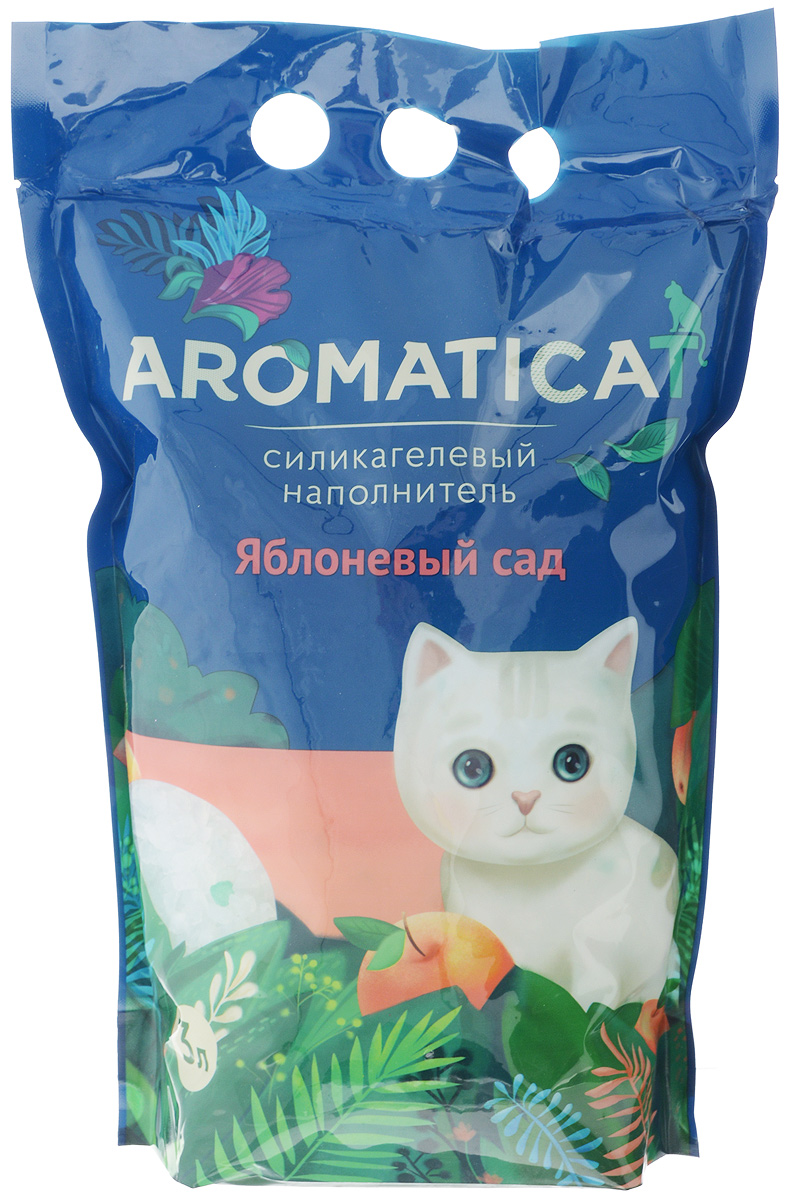 Наполнитель для кошачьего туалета Aromaticat Яблоневый сад, силикагелевый, с ароматом яблока, 3 л00-0000140 Наполнитель для кошачьего туалета Aromaticat Яблоневый сад, силикагелевый, с ароматом яблока, 3 л00-0000140Силикагелевый наполнитель Aromaticat Яблоневый сад представляет собой особую форму диоксида кремния, прошедшую термическую и санитарную обработку, в результате чего:- моментально и абсолютно поглощает влагу и запах, а лапки вашего питомца всегда остаются сухими и чистыми; при этом все неприятные запахи нейтрализуются,- препятствует размножению болезнетворных бактерий и организмов,- безопасен при попадании в организм; безвреден для окружающей среды,- сохраняет свежесть и чистоту в доме, не пылит,- экономичен в использовании,- безопасен для лапок - кристаллы не прилипают и не повреждают нежную кожу лапок вашего любимца, не застревают в шерсти.Нежный аромат яблок не отпугивает кошку и не вызывает аллергии.Товар сертифицирован.