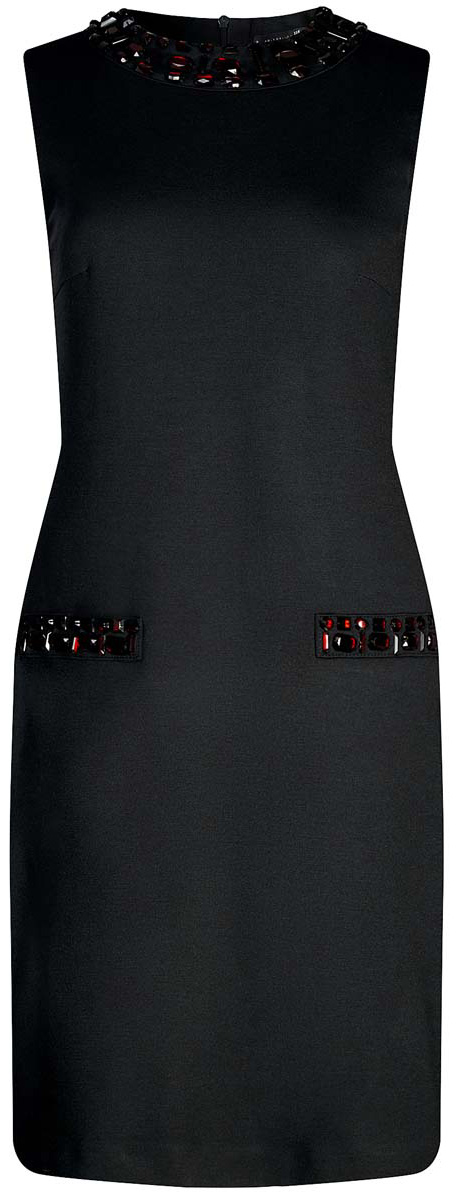 Платье oodji Collection, цвет: черный. 24005134/38261/2900N. Размер XXL (52)