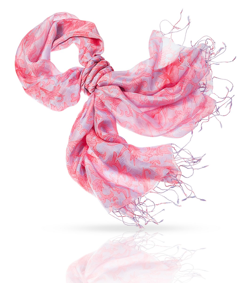 Палантин Michel Katana, цвет: розовый, серый. S-IVY. Размер 110 см х 180 см