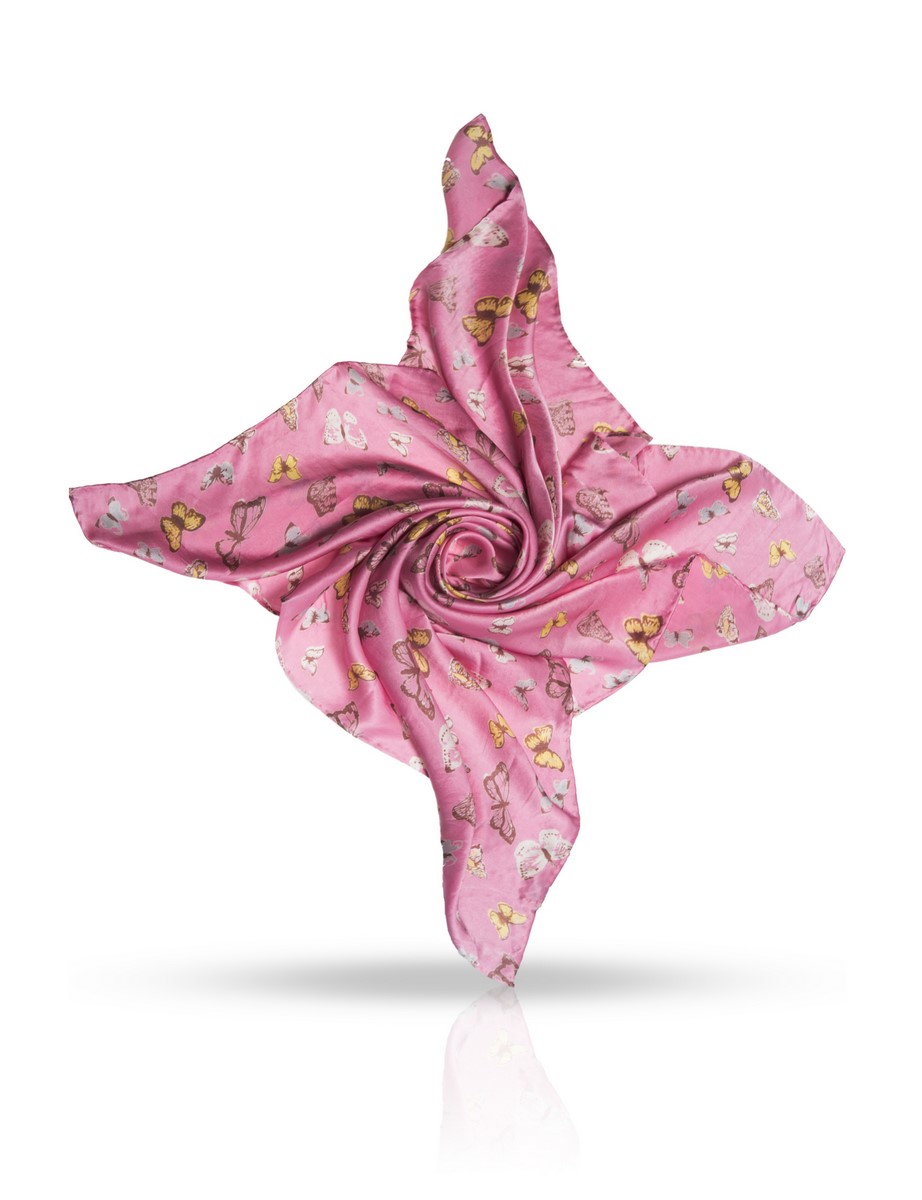 Платок Michel Katana, цвет: розовый, коричневый. SS.KV-GEOMETRIC. Размер 90 см х 90 см