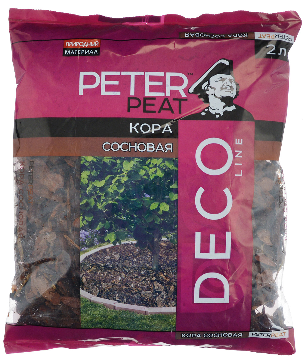 Кора сосновая Peter Peat, 2 лД-01-2 Кора сосновая Peter Peat, 2 лД-01-2Сосновая кора Peter Peat - экологически чистый природный материал. Кора защищает почву от перепадов температуры, сохраняет почвенную влагу, снижает количество сорняков. Не содержит примесей. Сосновая кора создает благоприятные условия для роста корней, повышает биологическую активность почвы.Широко используется для оформления клумб, дорожек, мульчирования посадок клубники, плодовых и декоративных кустарников и деревьев.Кора в составе декоративных композиций придает им красивый вид и наполняет пространство ароматом соснового леса.
