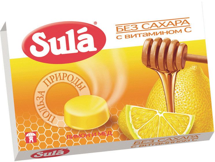 Sula Лимон и мед леденцы, 18 г8250571 Sula Лимон и мед леденцы, 18 г8250571Леденцы обладают общеукрепляющими и бактерицидными свойствами, смягчают и успокаивают горло, дарят комфорт и хорошее самочувствие.
