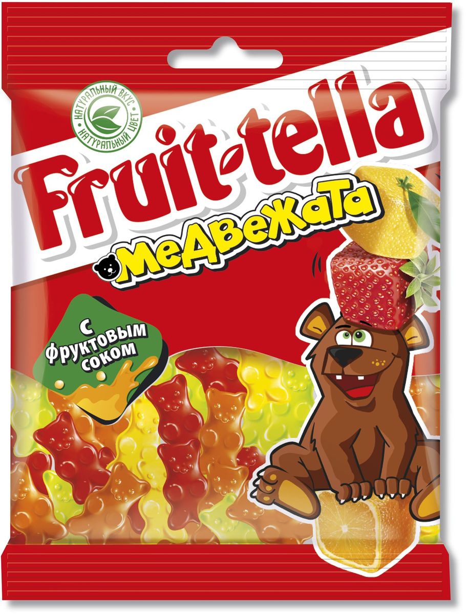 Fruittella Медвежата жевательный мармелад, 70 г8250135 Fruittella Медвежата жевательный мармелад, 70 г8250135Сочные жевательные конфеты и мармелад Fruit-tella дарят детям и взрослым всю радугу цветов и вкусов: от апельсина и яблока до черной смородины и клубники! Они изготовлены по уникальной рецептуре с использованием только натуральных компонентов – фруктов, овощей и фруктовых соков!