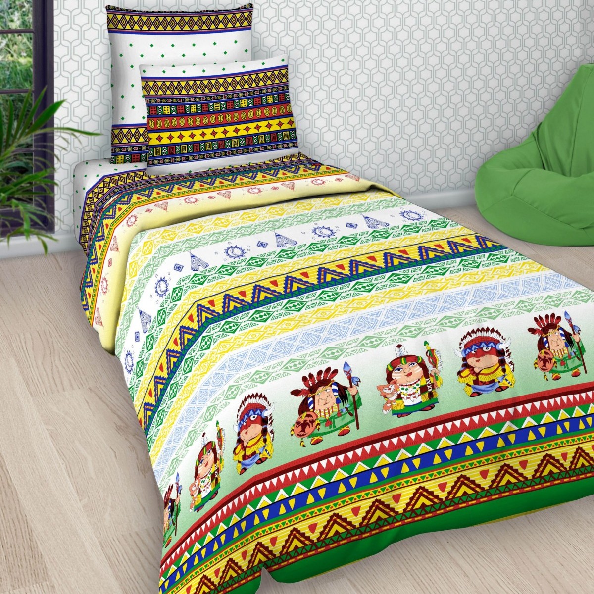 Комплект детского постельного белья Letto Индейцы, 1,5-спальный, наволочка 50х70indeicy50 Комплект детского постельного белья Letto Индейцы, 1,5-спальный, наволочка 50х70indeicy50Комплект постельного белья Letto с фирменным оригинальным дизайном выполнен из бязи. Благодаря такому комплекту постельного белья вы сможете создать атмосферу уюта и комфорта.